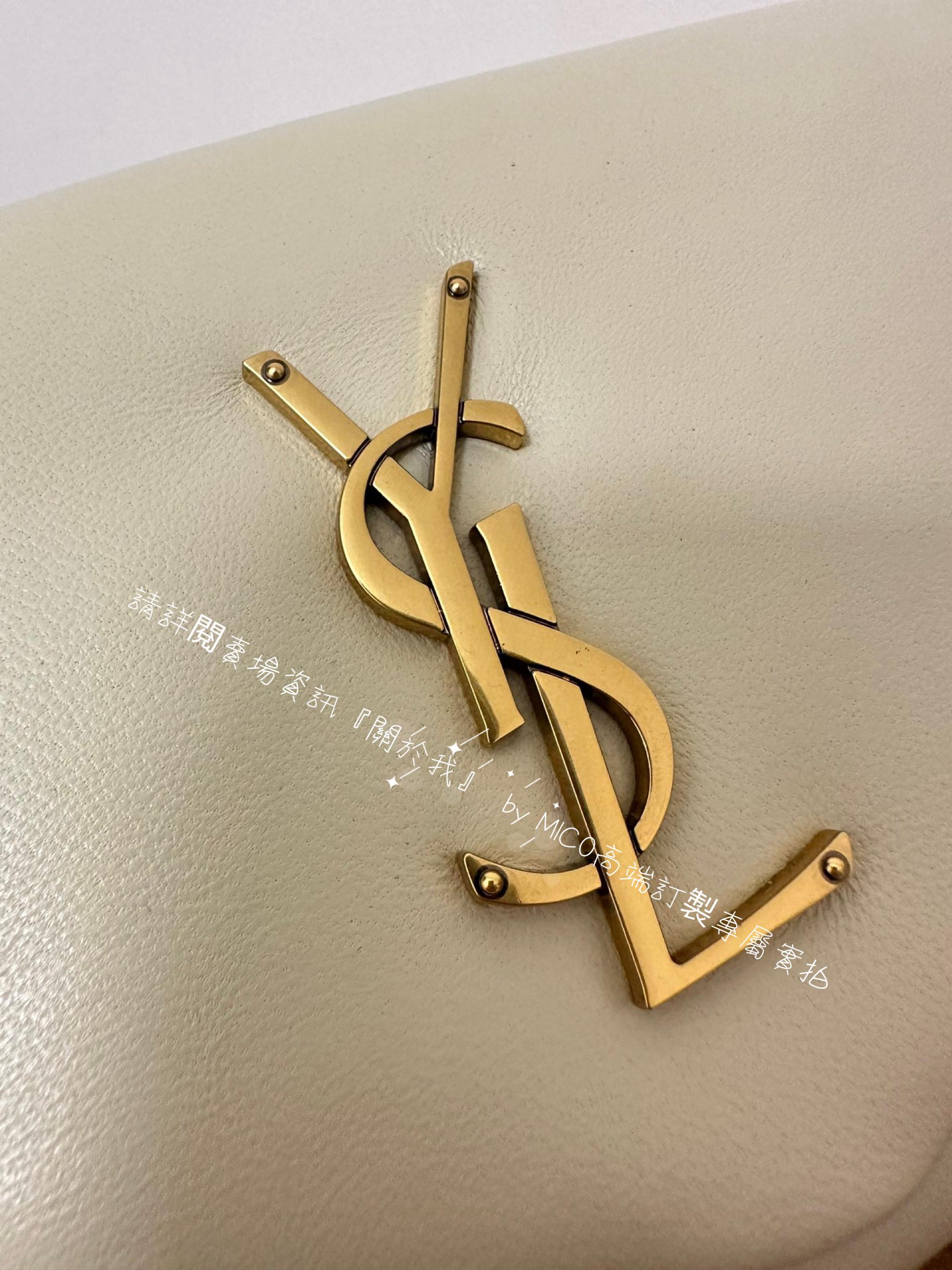 奶白色 YSL Calypso 小羊皮鏈條包/肩背包 26cm