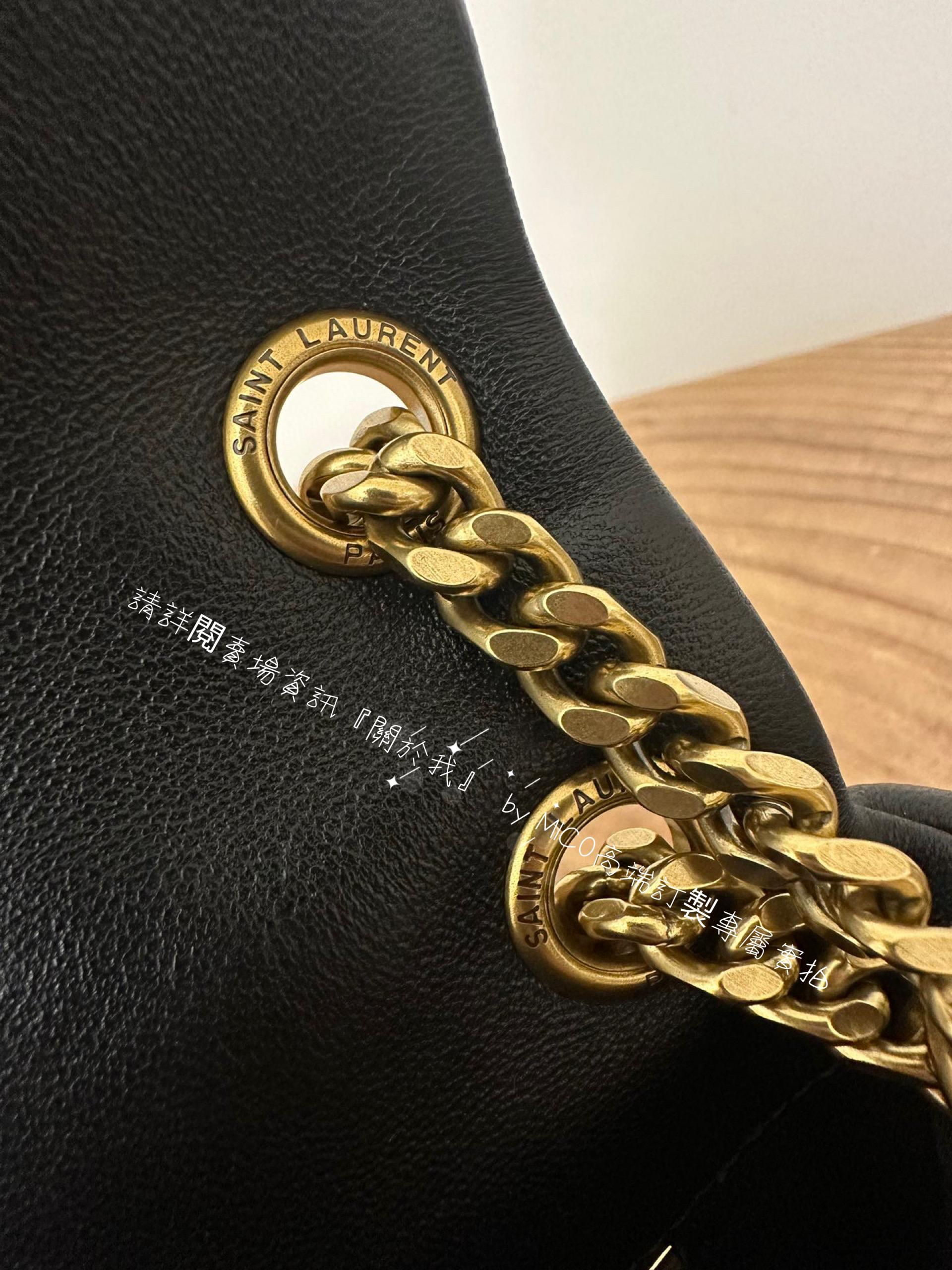 黑色 YSL Calypso 小羊皮鏈條包/肩背包 26cm