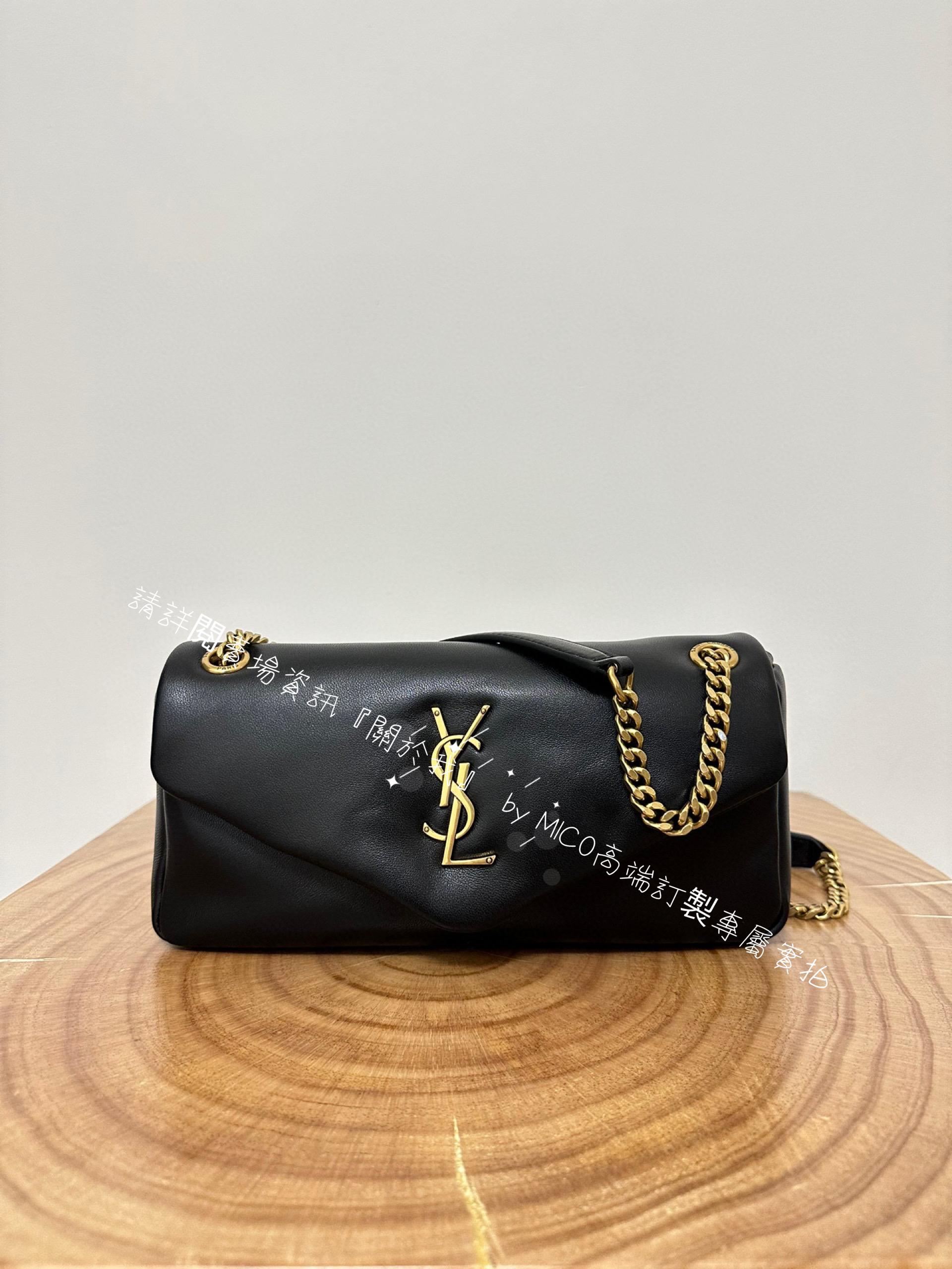 黑色 YSL Calypso 小羊皮鏈條包/肩背包 26cm