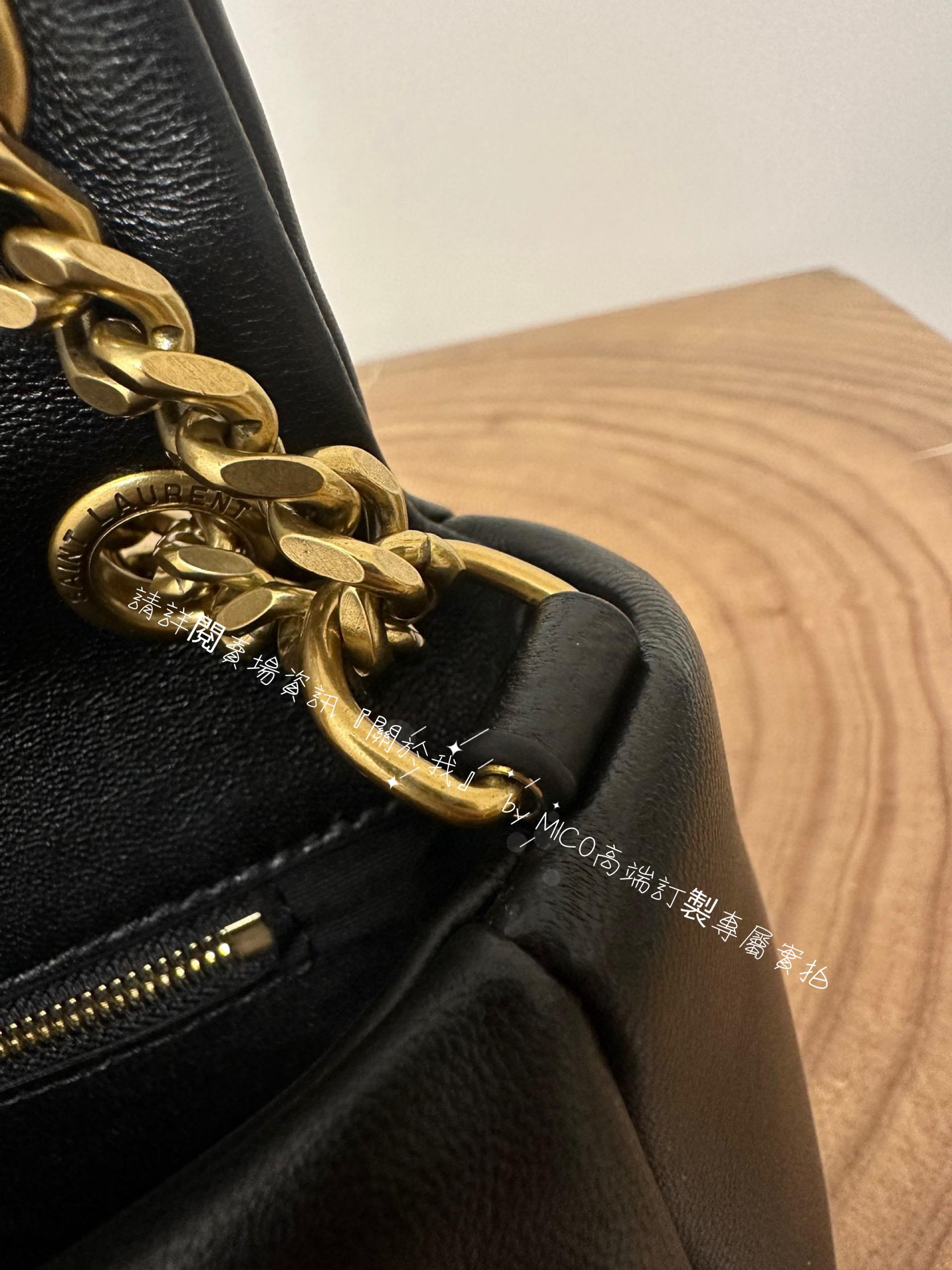 黑色 YSL Calypso 小羊皮鏈條包/肩背包 26cm