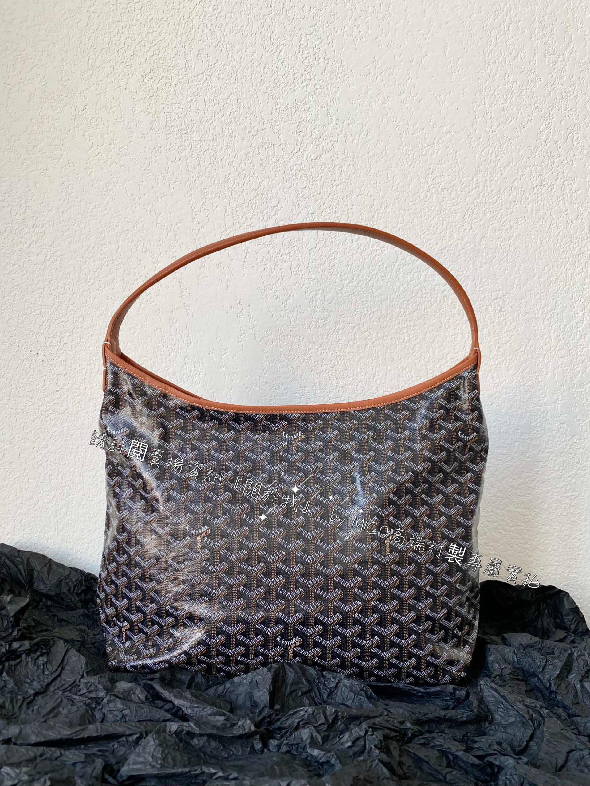 Goyard hobo 黑x棕色🏾 拉鍊托特包 肩背包 42×27×15cm