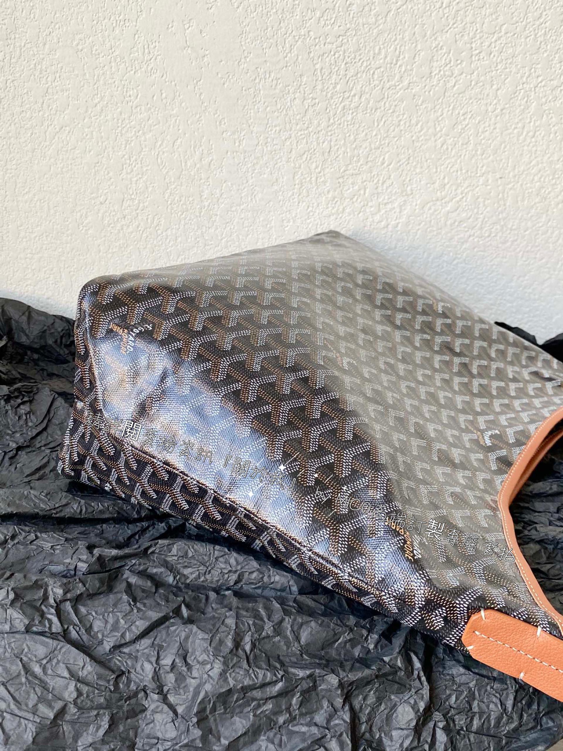 Goyard hobo 黑x棕色🏾 拉鍊托特包 肩背包 42×27×15cm