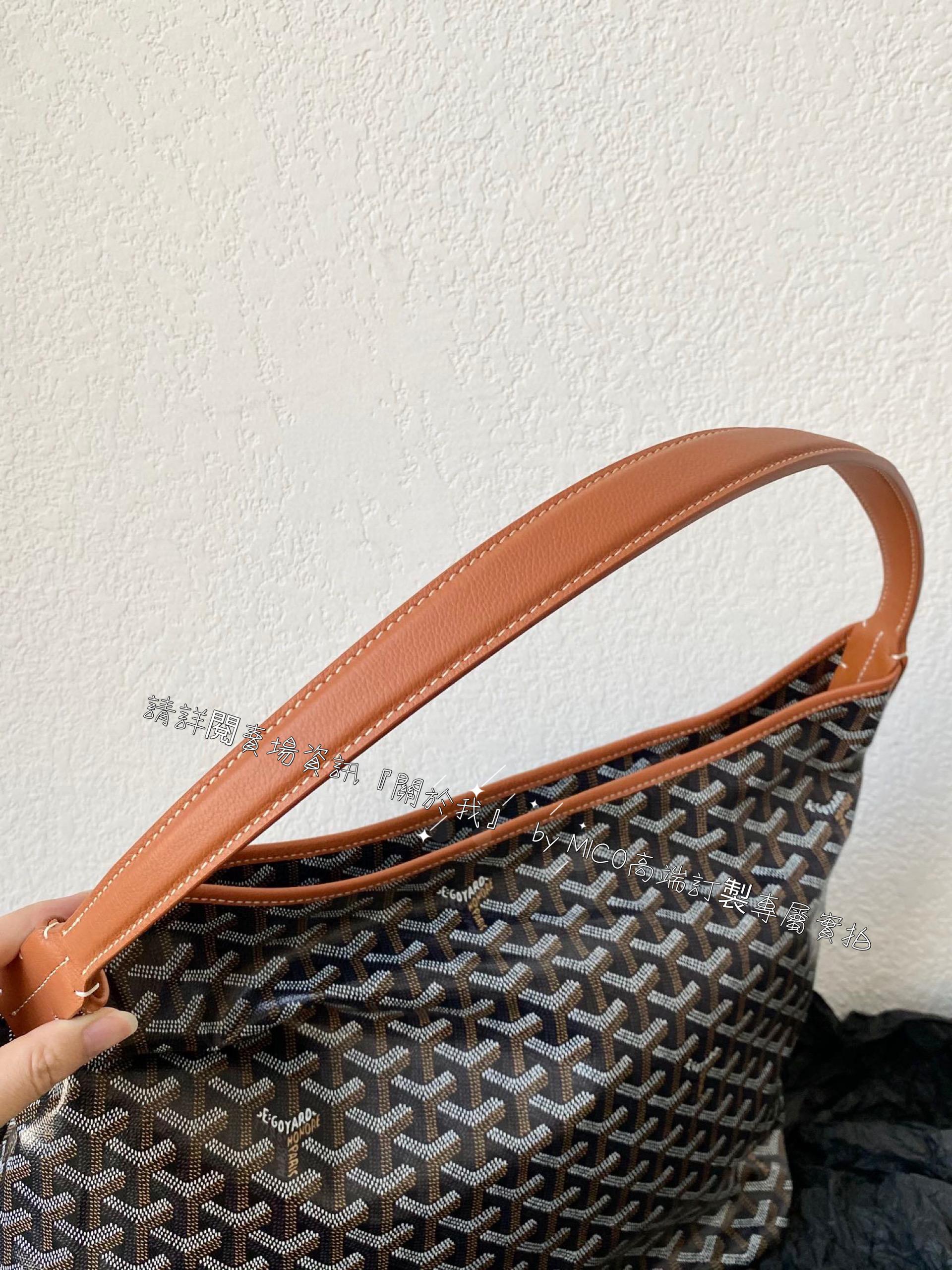 Goyard hobo 黑x棕色🏾 拉鍊托特包 肩背包 42×27×15cm