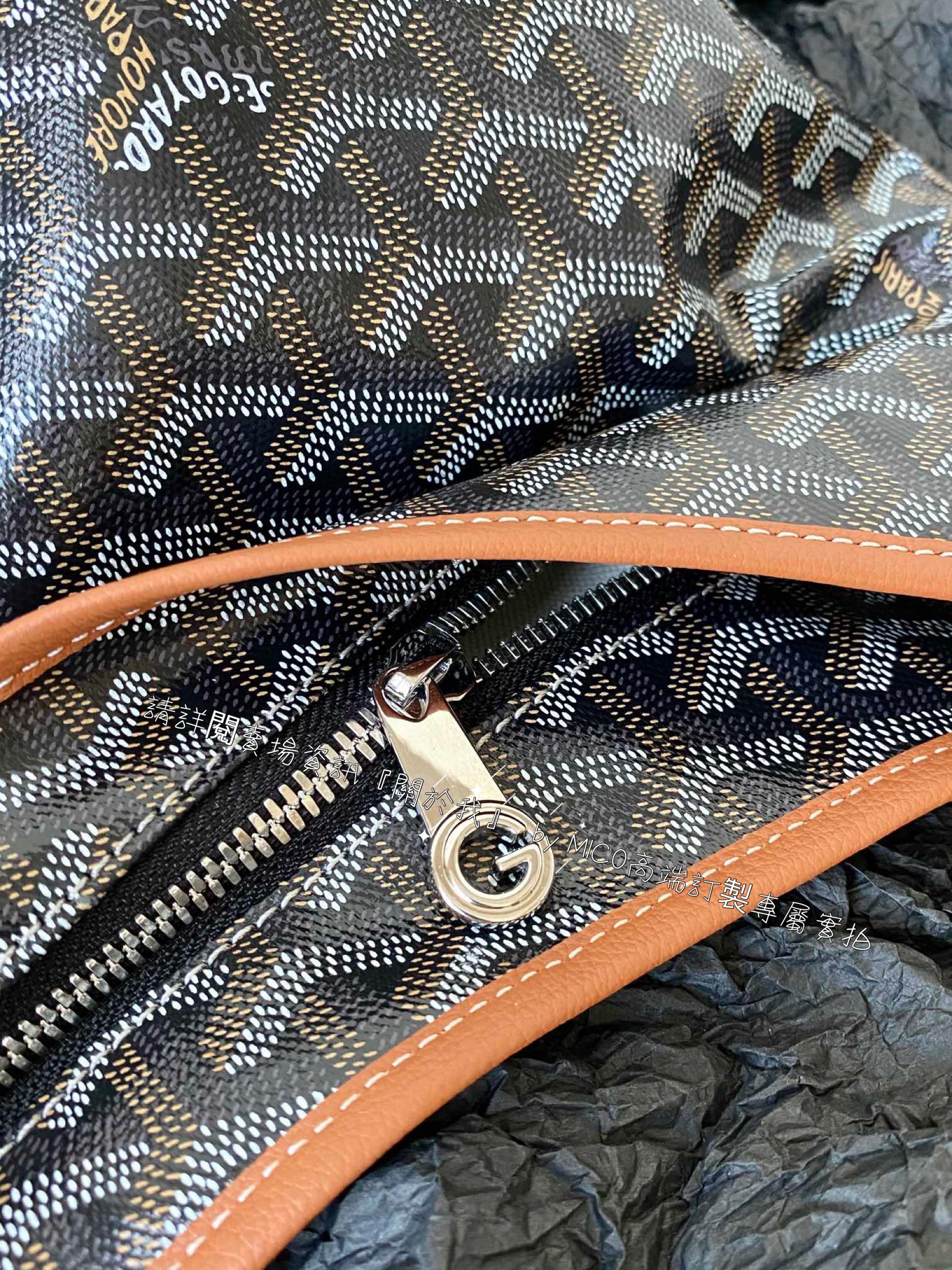 Goyard hobo 黑x棕色🏾 拉鍊托特包 肩背包 42×27×15cm