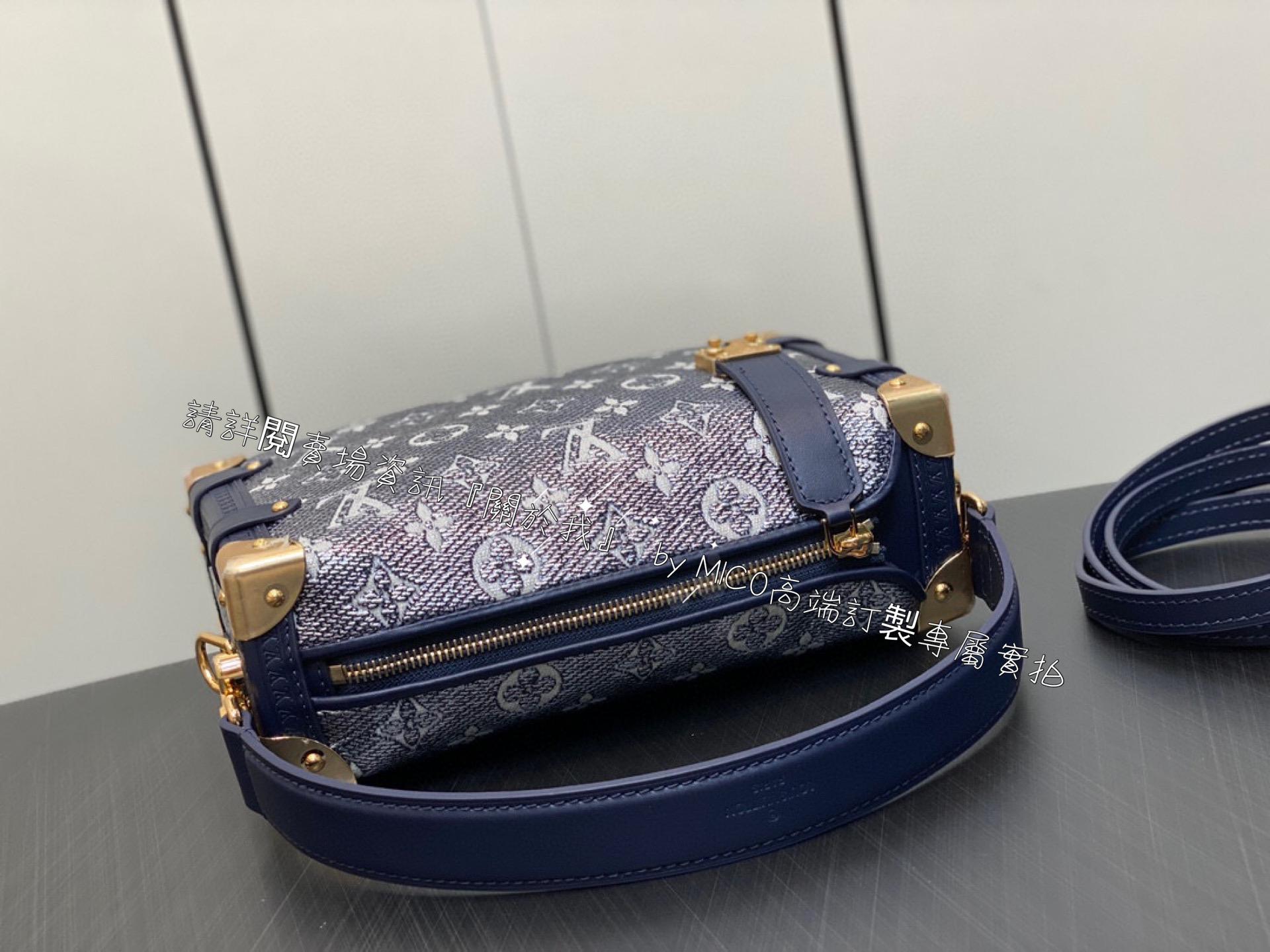 Louis Vuitton 路易威登 M22944 藍色 盒子包/箱子系列 SIDE TRUNK 手袋 21cm