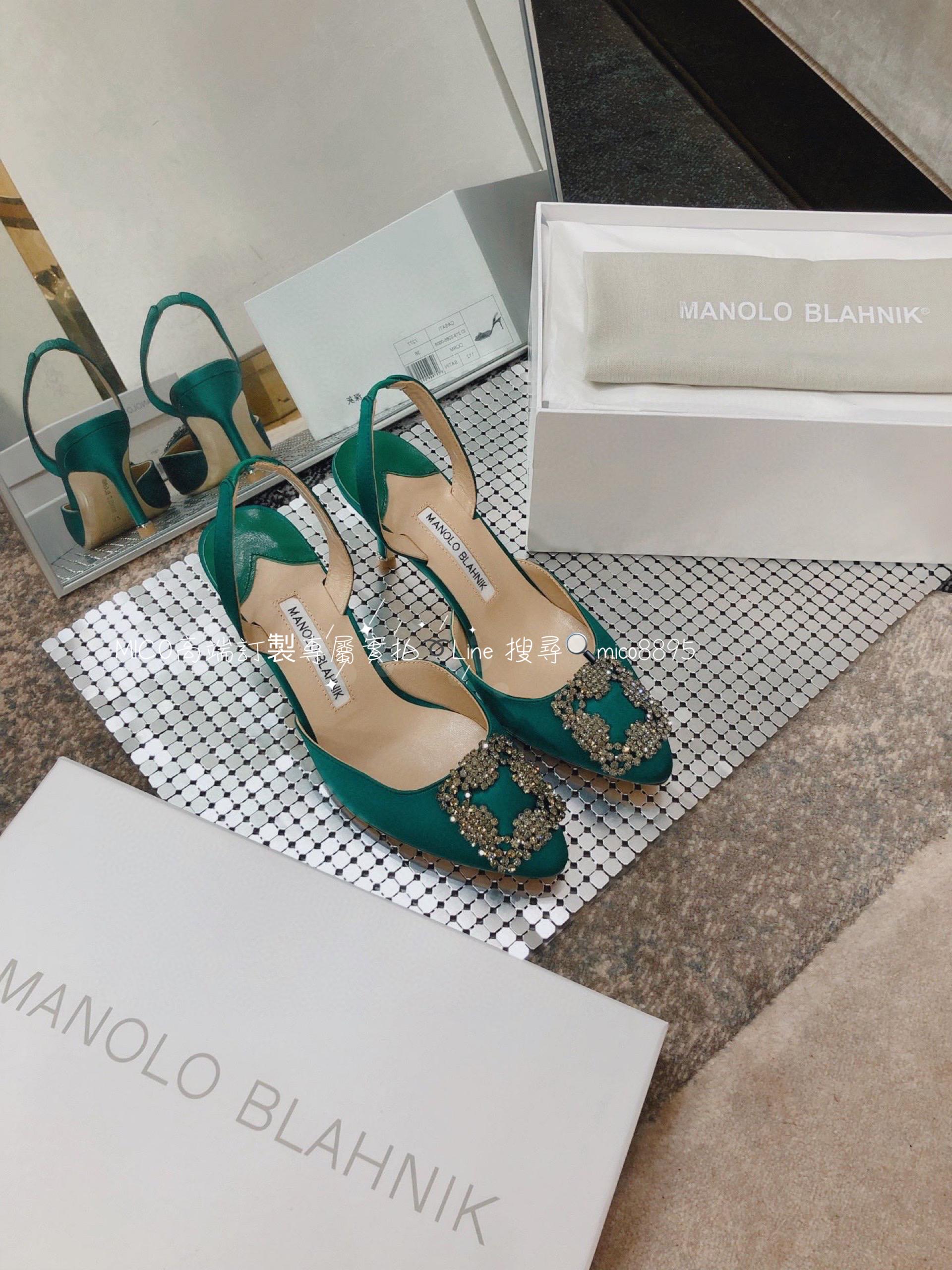 【Manolo Blahnik】MB 經典 雪花鑽扣涼鞋 高跟鞋 跟高7cm 碼數：34-41（34.40.41定做不退換）