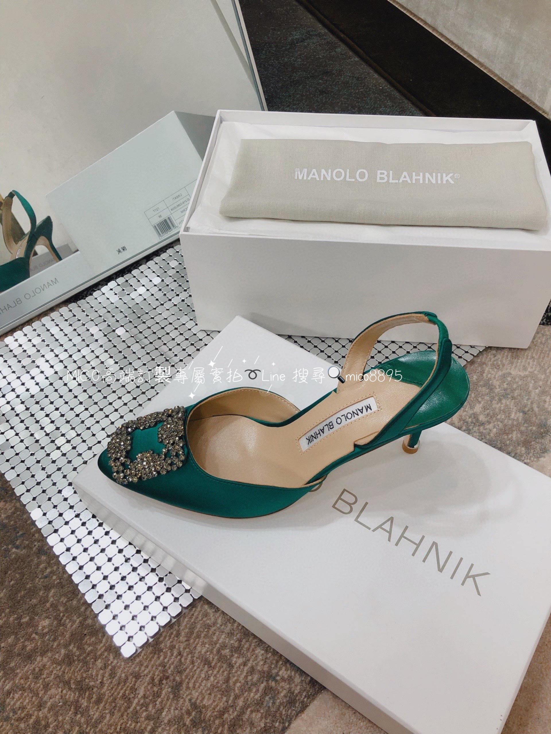 【Manolo Blahnik】MB 經典 雪花鑽扣涼鞋 高跟鞋 跟高7cm 碼數：34-41（34.40.41定做不退換）