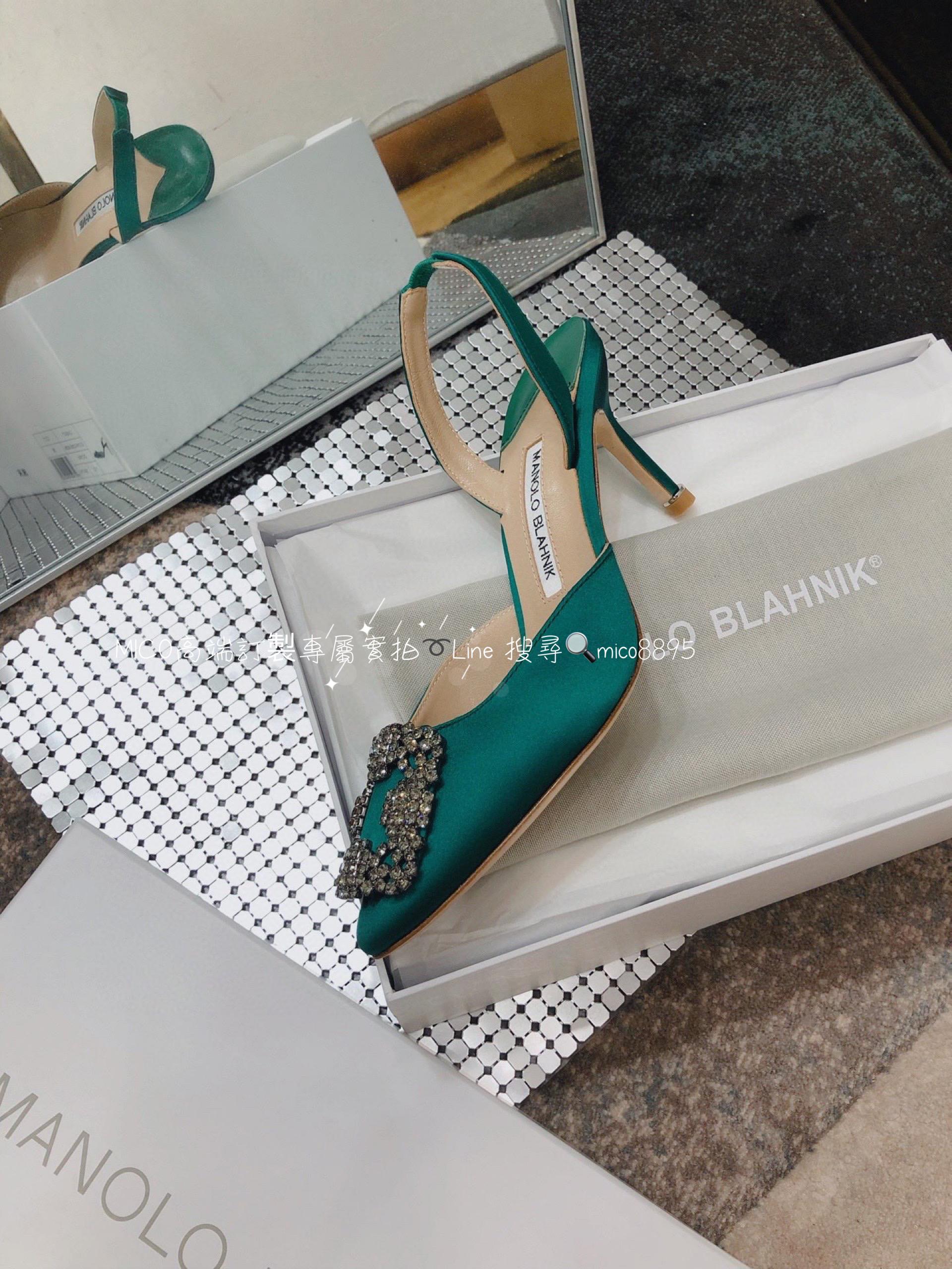 【Manolo Blahnik】MB 經典 雪花鑽扣涼鞋 高跟鞋 跟高7cm 碼數：34-41（34.40.41定做不退換）