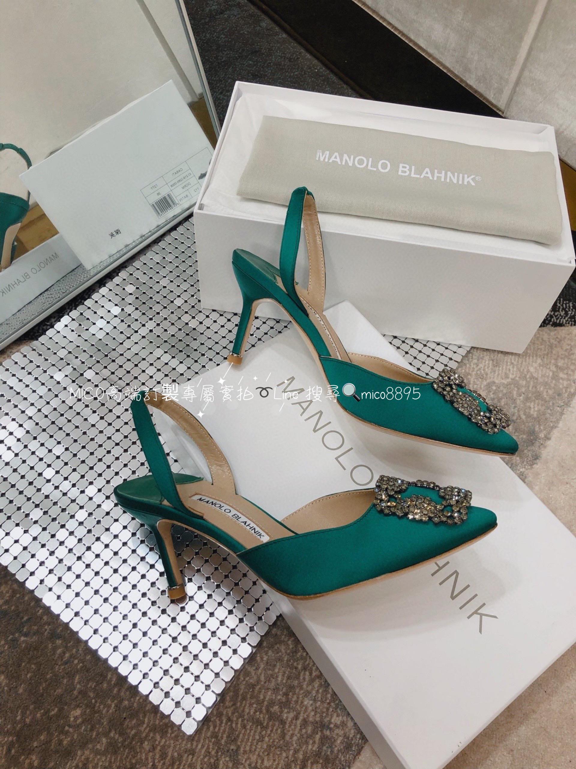 【Manolo Blahnik】MB 經典 雪花鑽扣涼鞋 高跟鞋 跟高7cm 碼數：34-41（34.40.41定做不退換）