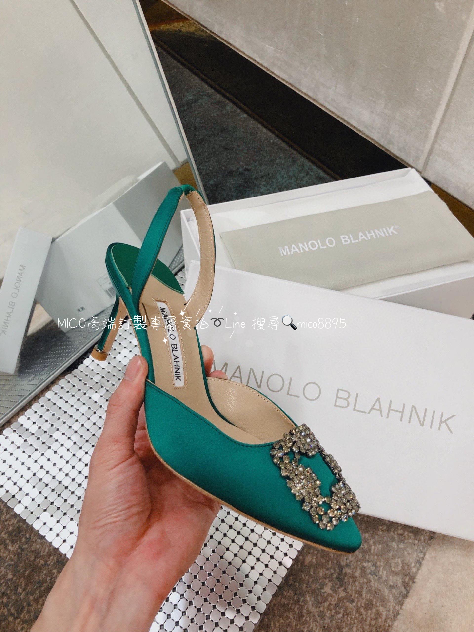 【Manolo Blahnik】MB 經典 雪花鑽扣涼鞋 高跟鞋 跟高7cm 碼數：34-41（34.40.41定做不退換）