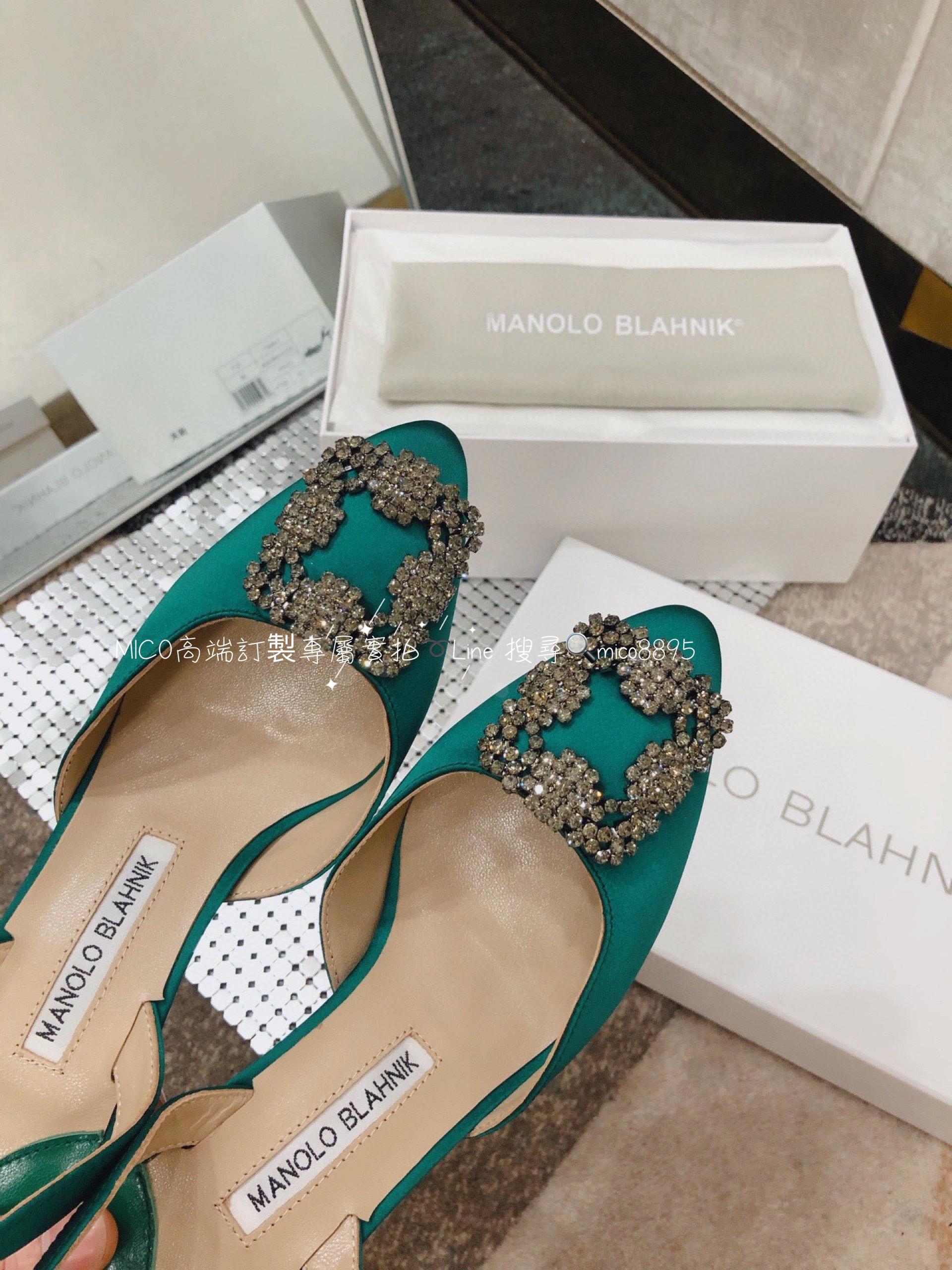 【Manolo Blahnik】MB 經典 雪花鑽扣涼鞋 高跟鞋 跟高7cm 碼數：34-41（34.40.41定做不退換）