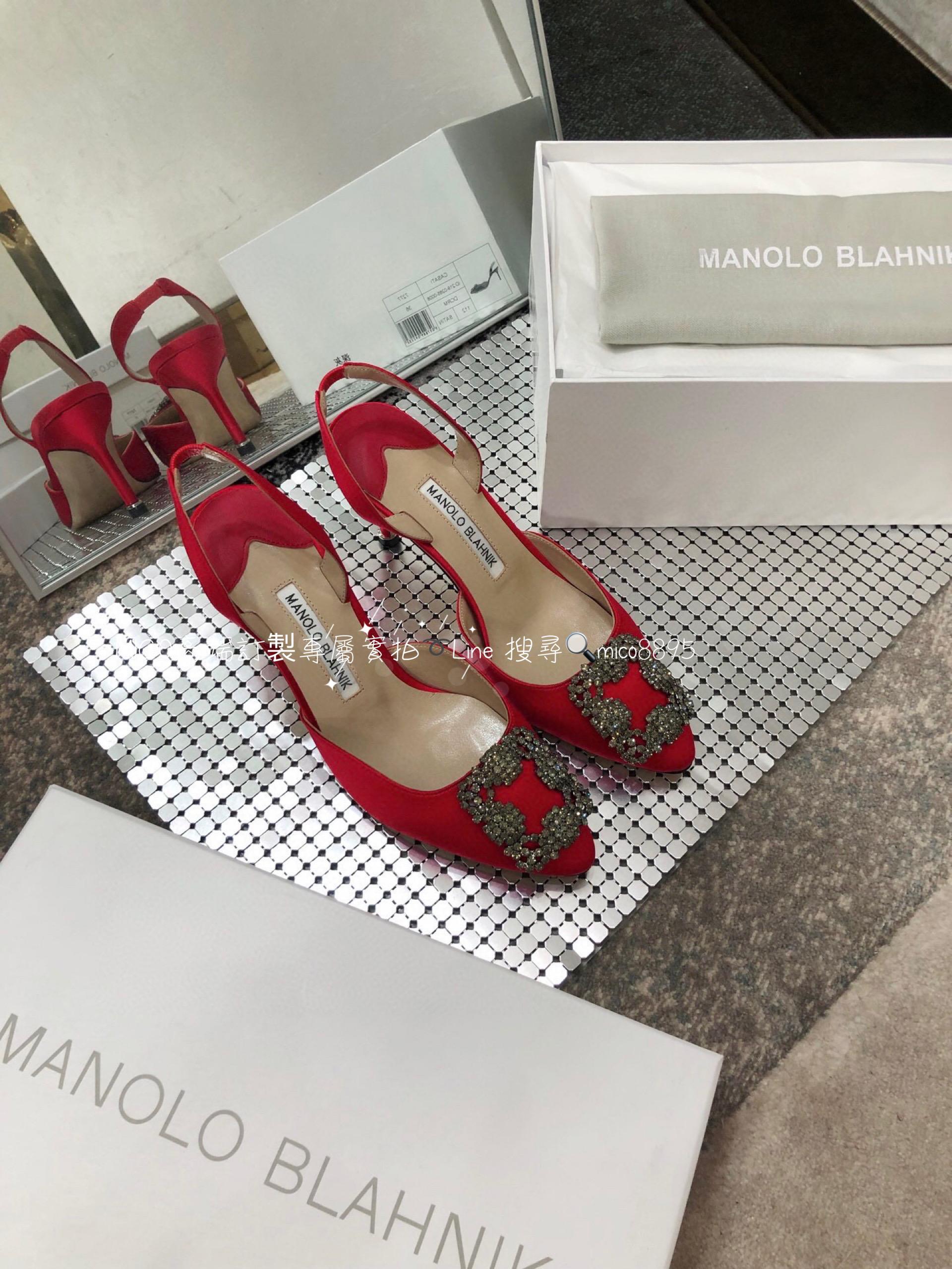 【Manolo Blahnik】MB 經典 雪花鑽扣涼鞋 高跟鞋 跟高7cm 碼數：34-41（34.40.41定做不退換）