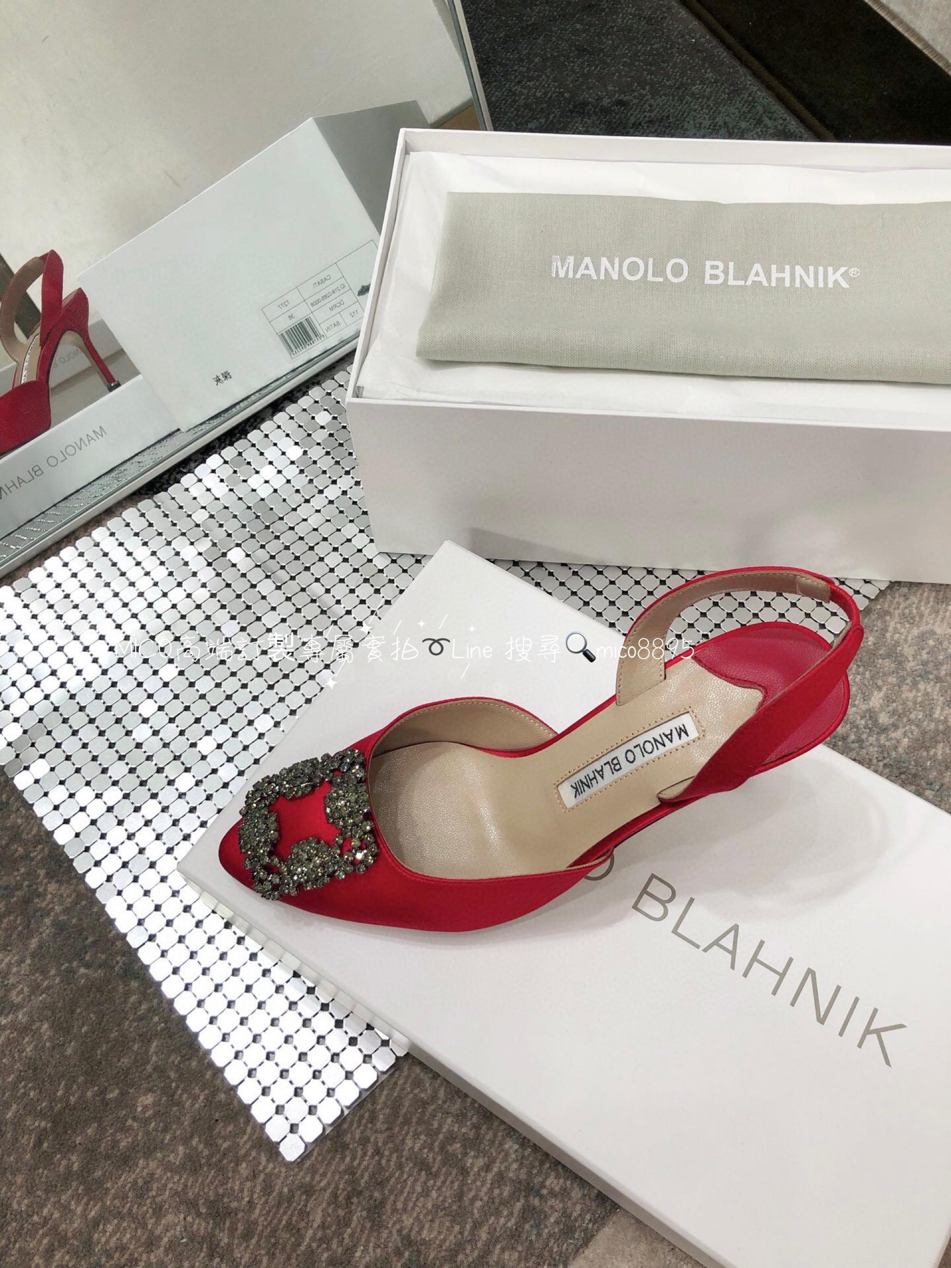 【Manolo Blahnik】MB 經典 雪花鑽扣涼鞋 高跟鞋 跟高7cm 碼數：34-41（34.40.41定做不退換）