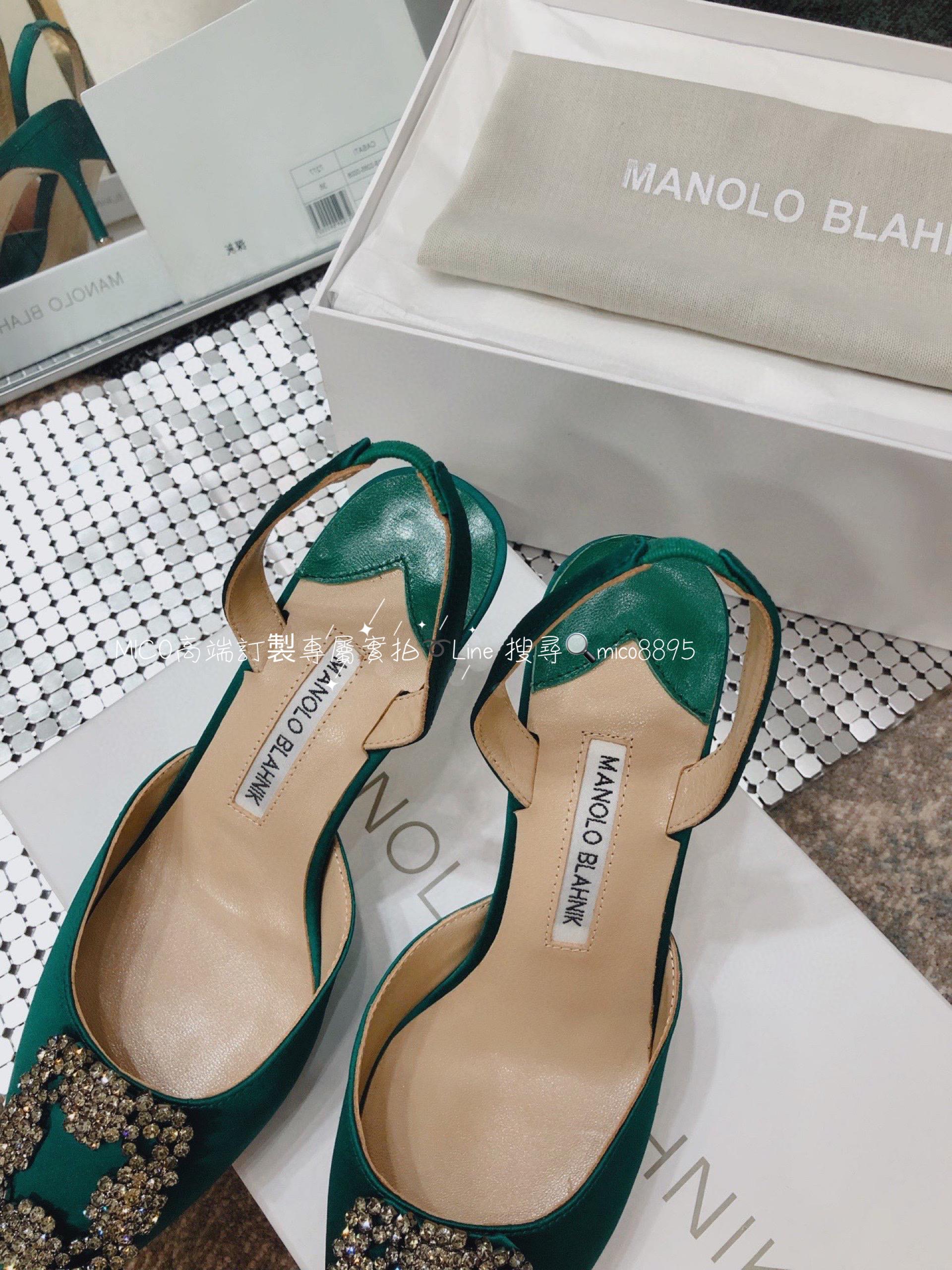 【Manolo Blahnik】MB 經典 雪花鑽扣涼鞋 高跟鞋 跟高7cm 碼數：34-41（34.40.41定做不退換）