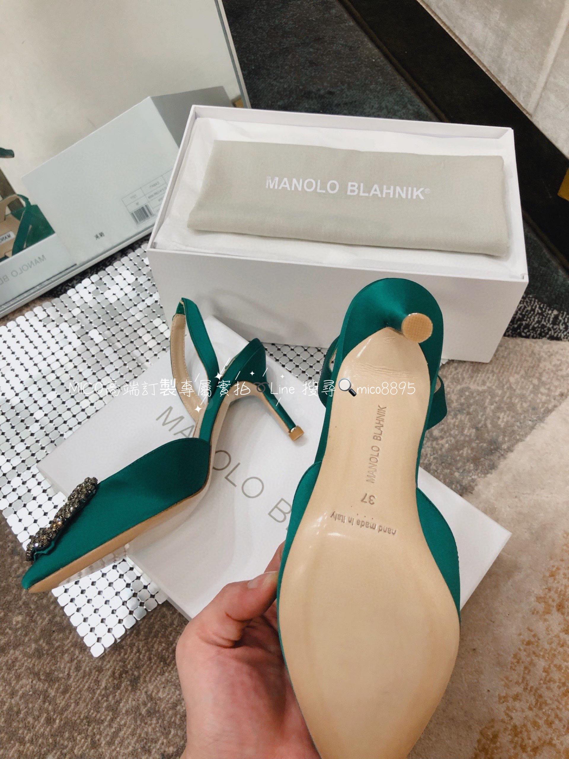 【Manolo Blahnik】MB 經典 雪花鑽扣涼鞋 高跟鞋 跟高7cm 碼數：34-41（34.40.41定做不退換）