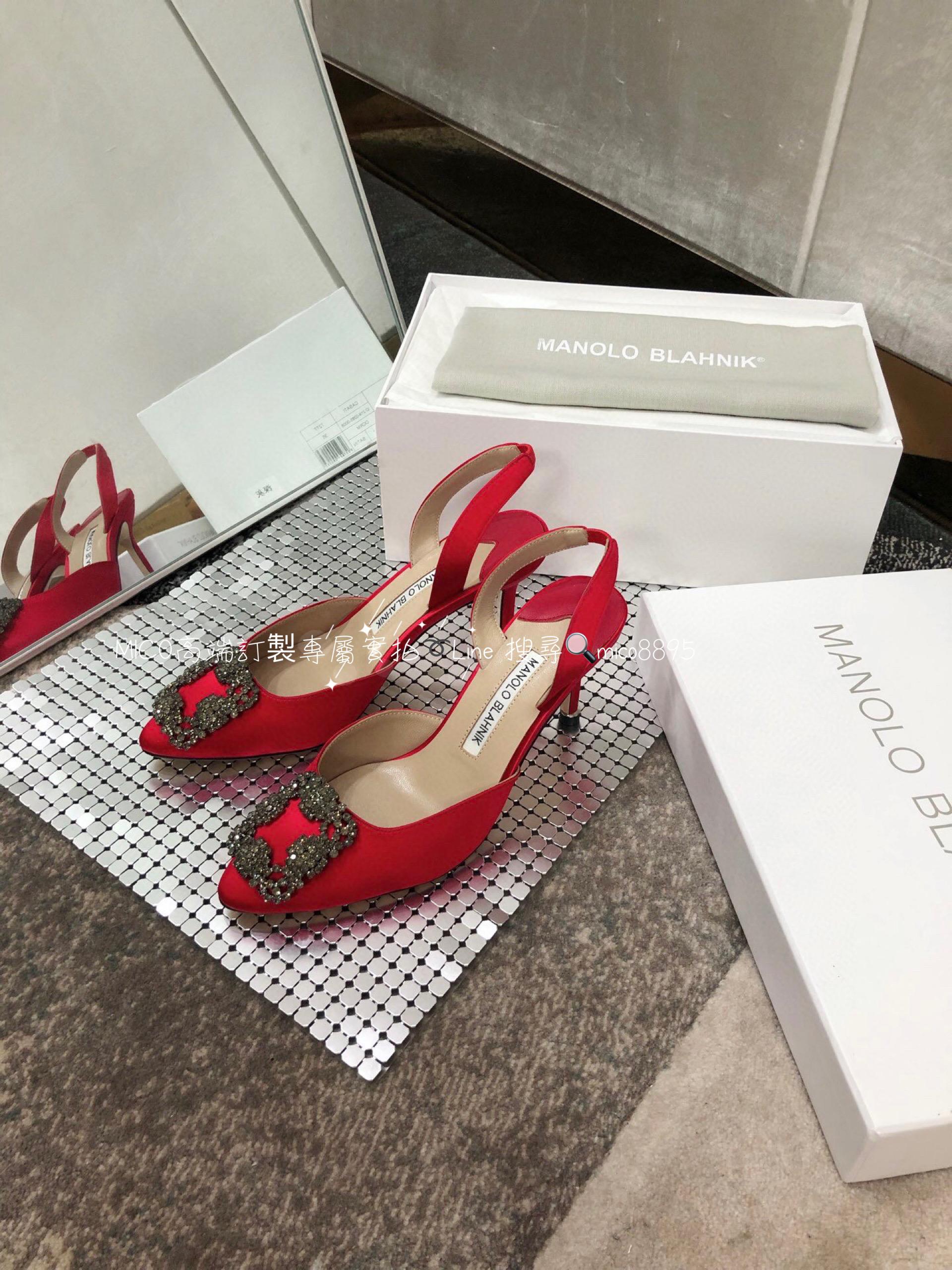 【Manolo Blahnik】MB 經典 雪花鑽扣涼鞋 高跟鞋 跟高7cm 碼數：34-41（34.40.41定做不退換）