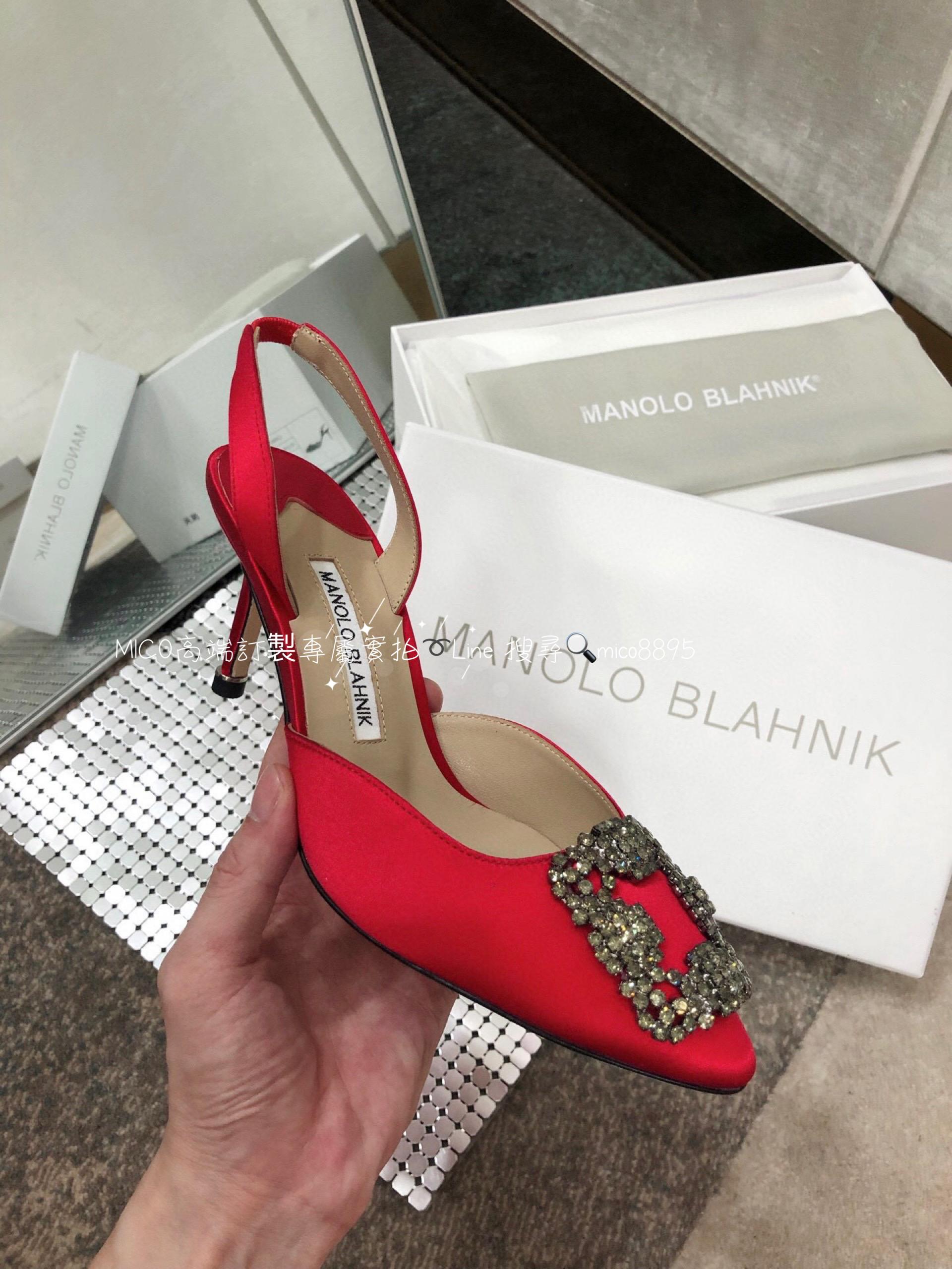 【Manolo Blahnik】MB 經典 雪花鑽扣涼鞋 高跟鞋 跟高7cm 碼數：34-41（34.40.41定做不退換）