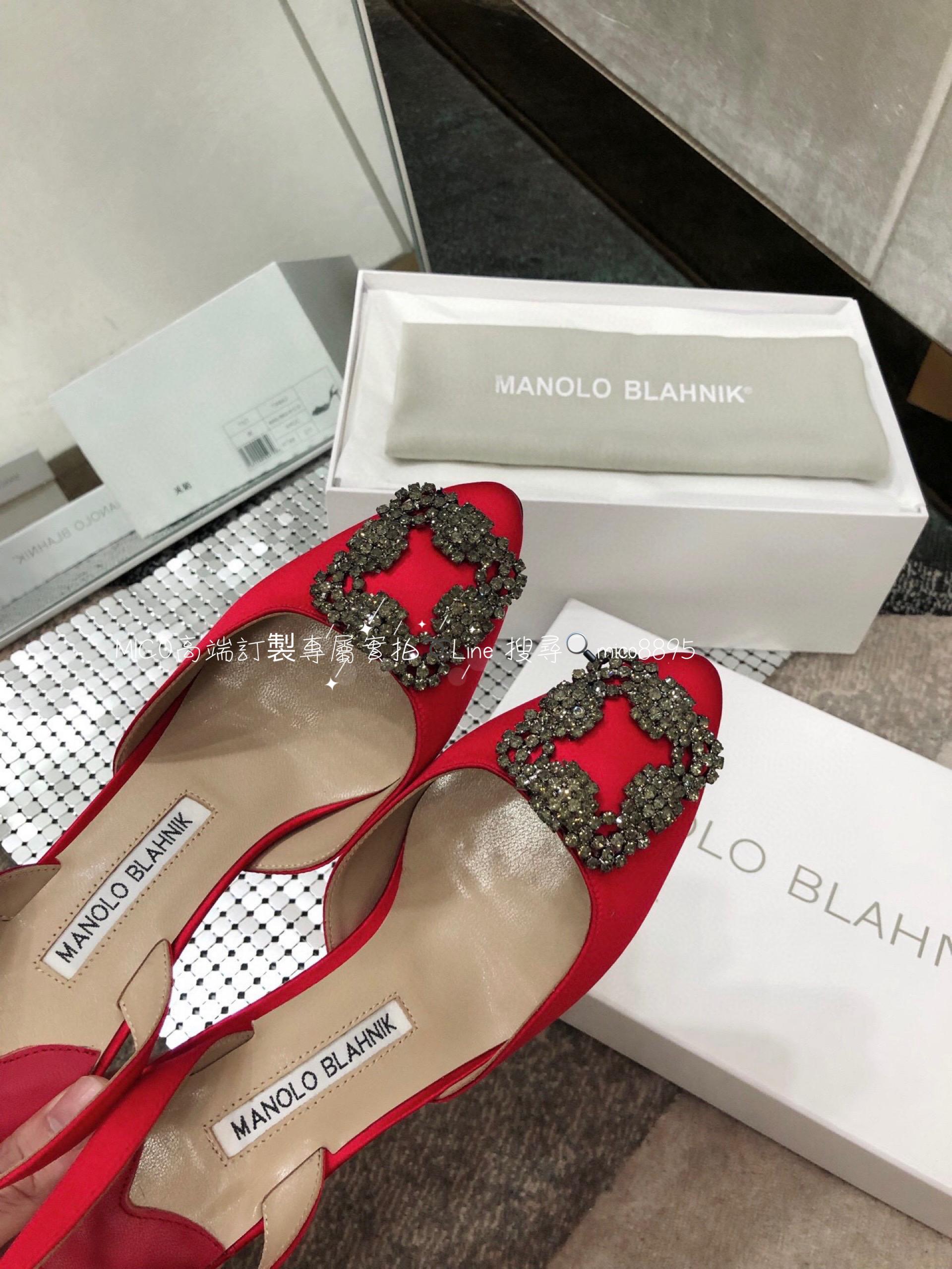 【Manolo Blahnik】MB 經典 雪花鑽扣涼鞋 高跟鞋 跟高7cm 碼數：34-41（34.40.41定做不退換）