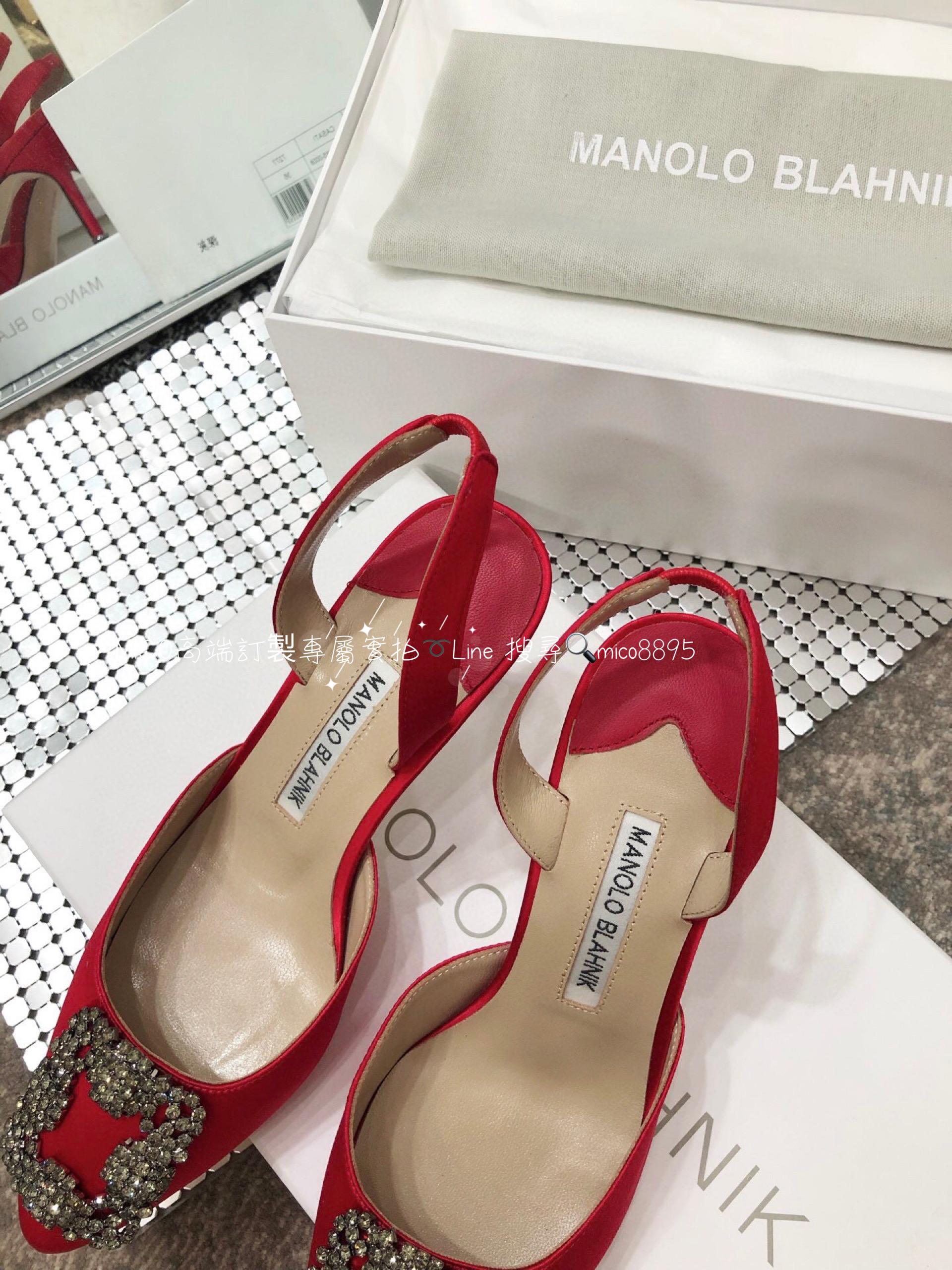 【Manolo Blahnik】MB 經典 雪花鑽扣涼鞋 高跟鞋 跟高7cm 碼數：34-41（34.40.41定做不退換）