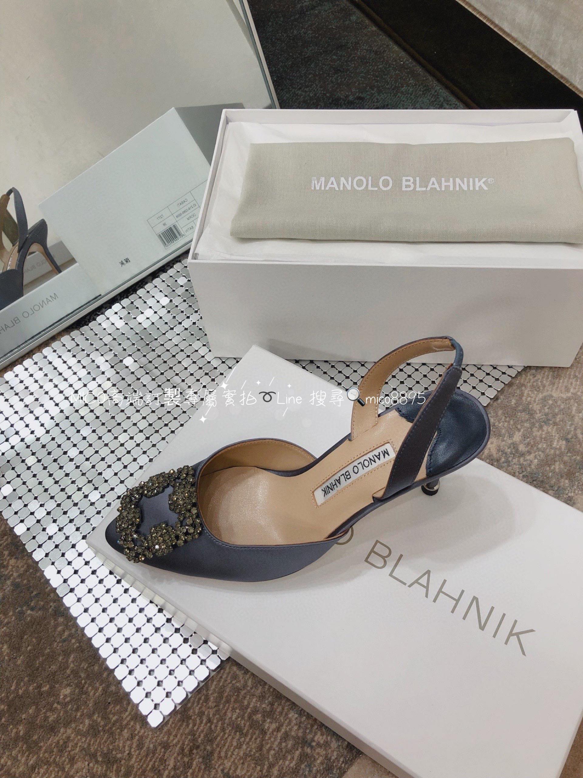 【Manolo Blahnik】MB 經典 雪花鑽扣涼鞋 高跟鞋 跟高7cm 碼數：34-41（34.40.41定做不退換）