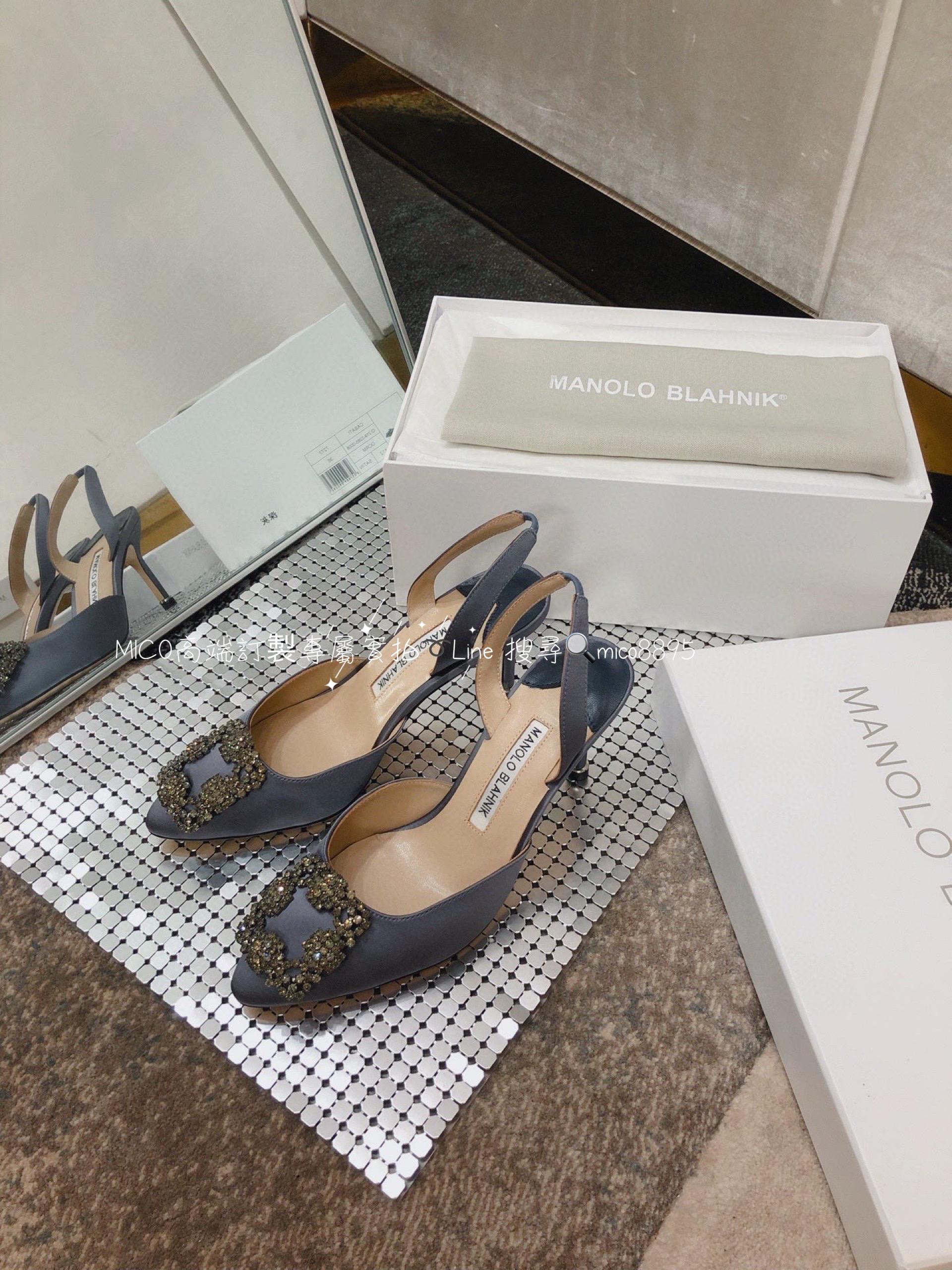 【Manolo Blahnik】MB 經典 雪花鑽扣涼鞋 高跟鞋 跟高7cm 碼數：34-41（34.40.41定做不退換）