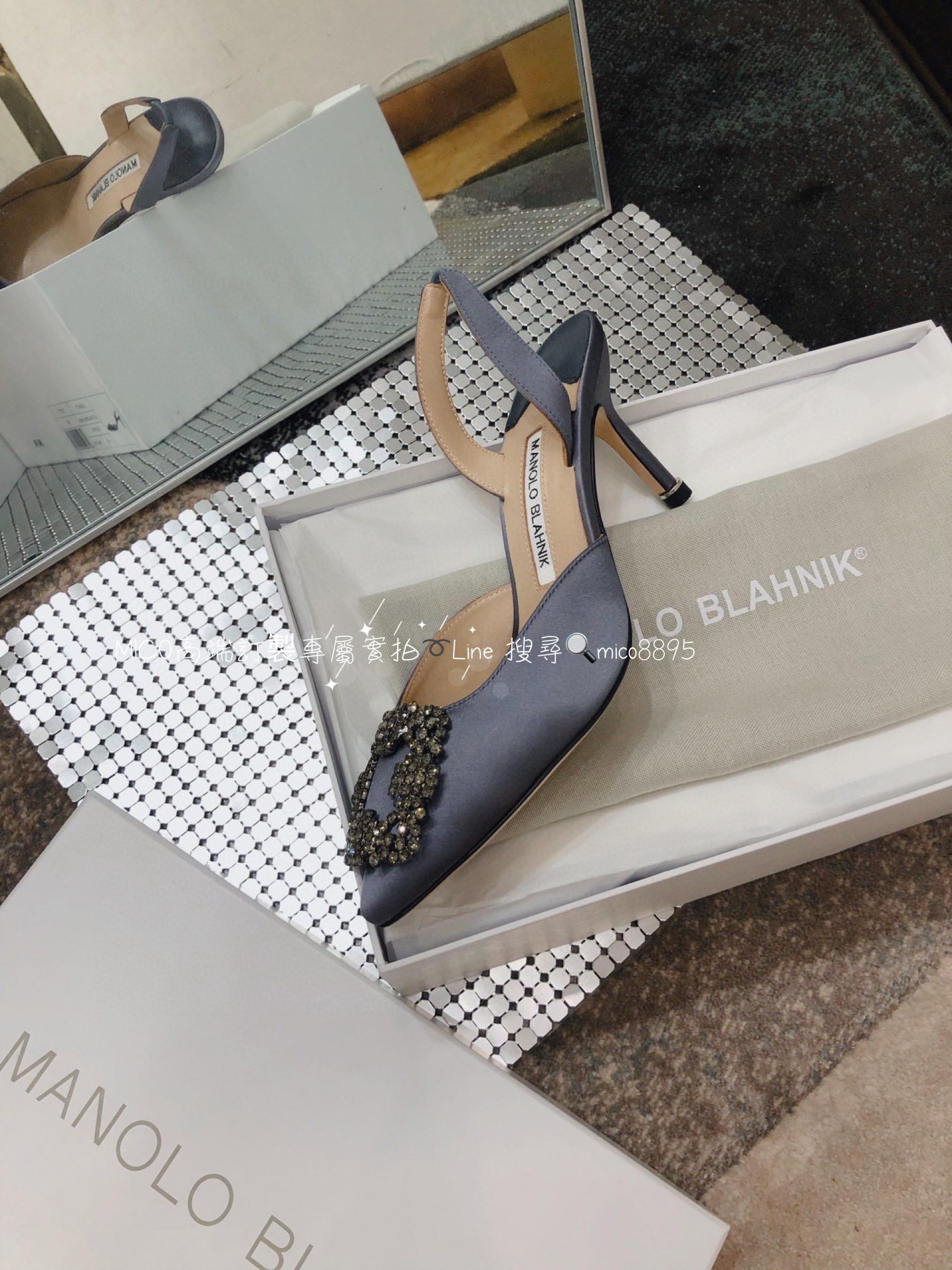 【Manolo Blahnik】MB 經典 雪花鑽扣涼鞋 高跟鞋 跟高7cm 碼數：34-41（34.40.41定做不退換）