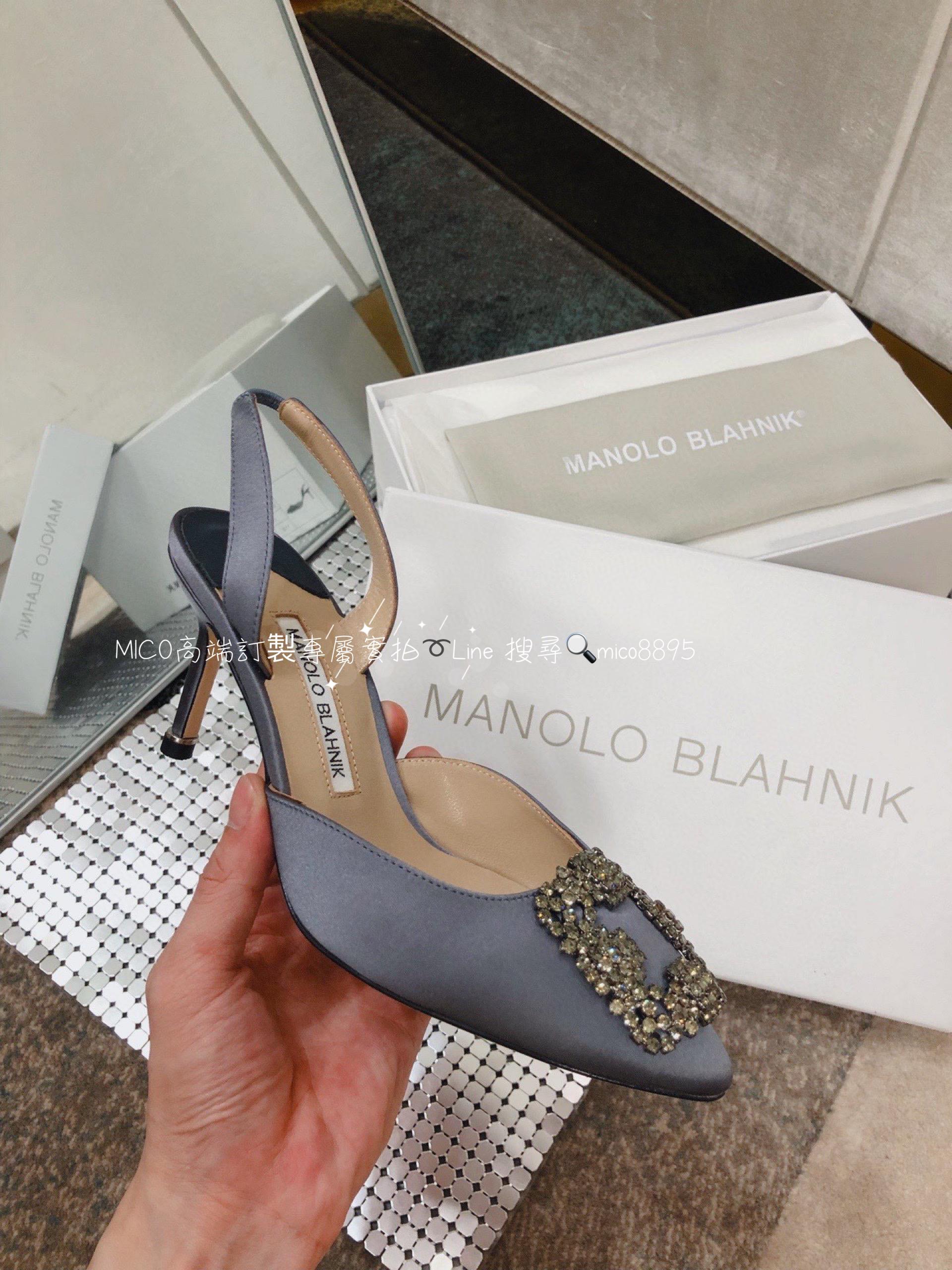 【Manolo Blahnik】MB 經典 雪花鑽扣涼鞋 高跟鞋 跟高7cm 碼數：34-41（34.40.41定做不退換）