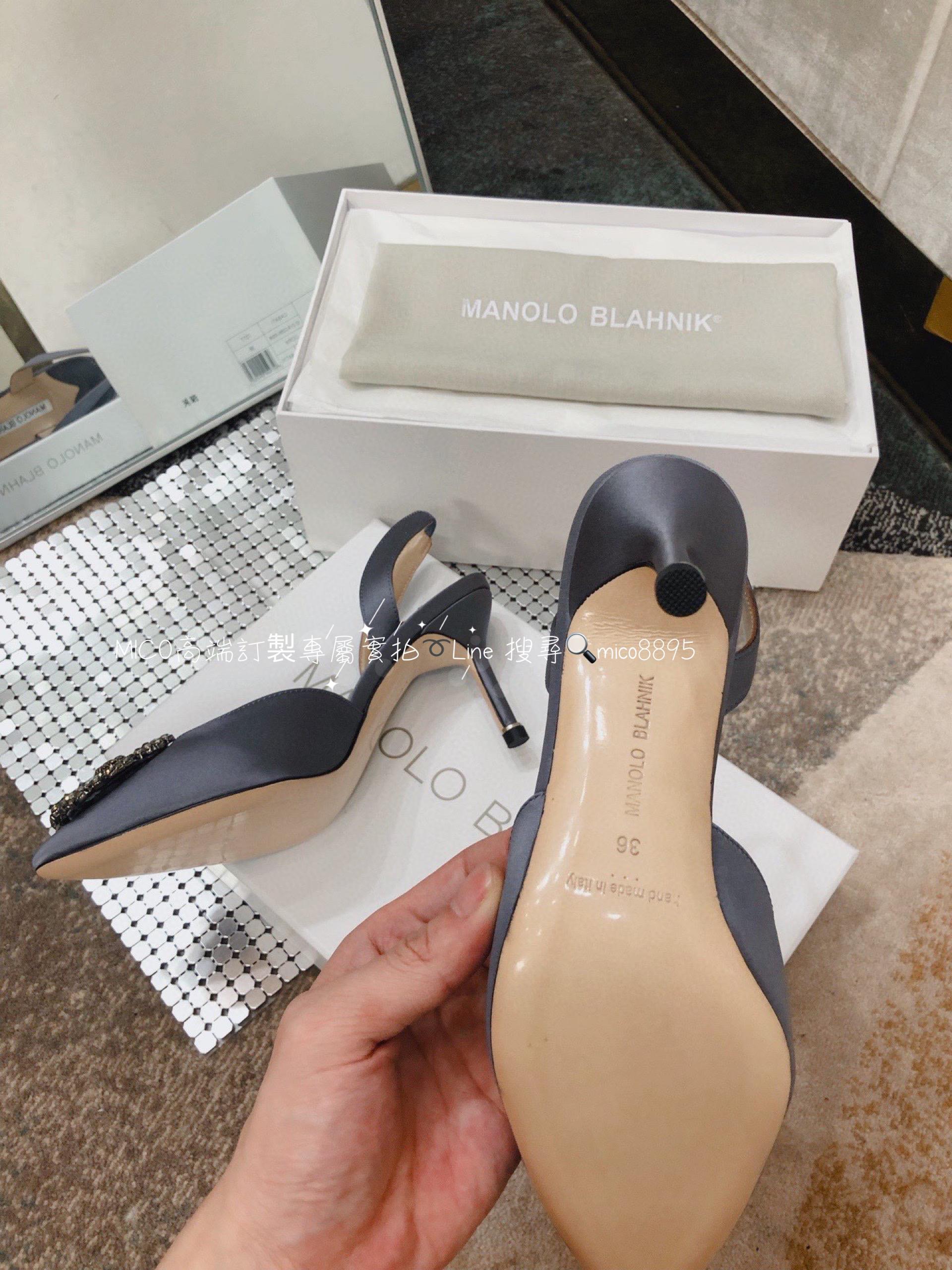 【Manolo Blahnik】MB 經典 雪花鑽扣涼鞋 高跟鞋 跟高7cm 碼數：34-41（34.40.41定做不退換）