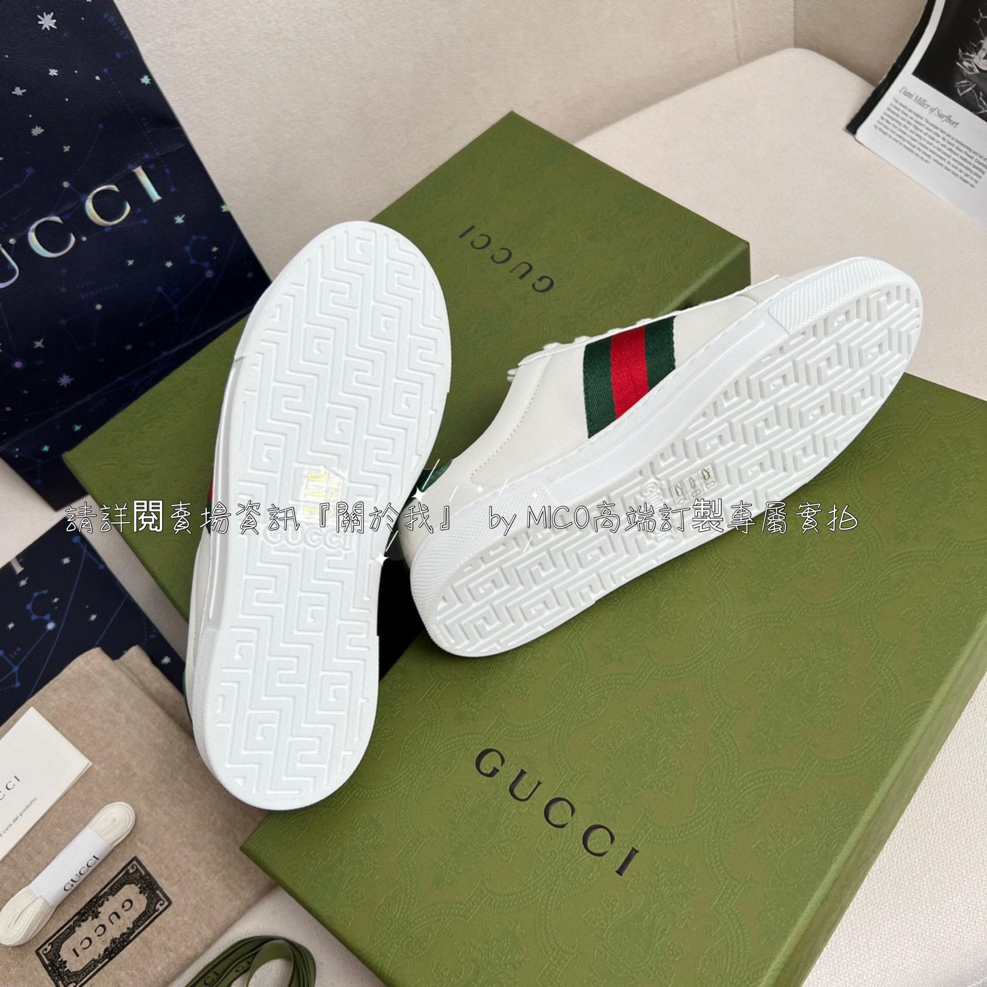 GUCCI ACE厚底小白鞋系列 經典蜜蜂小白鞋 男鞋/女鞋 35-44