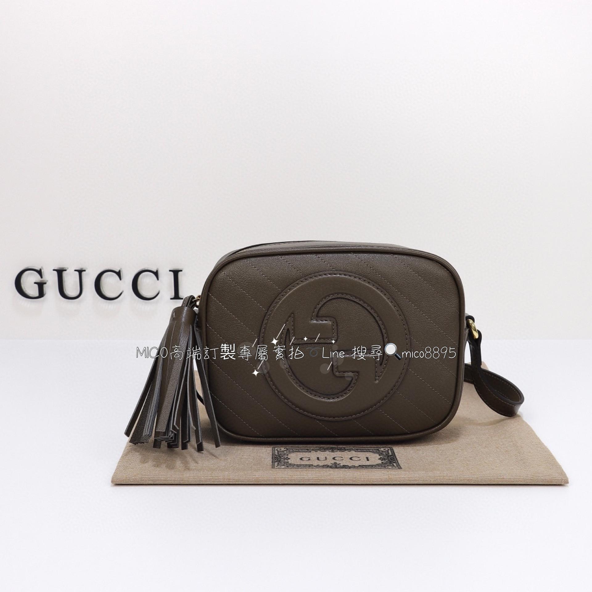 GUCCI G家 Blondie系列 墨綠色 小號相機包/流蘇相機包/斜跨包 21cm