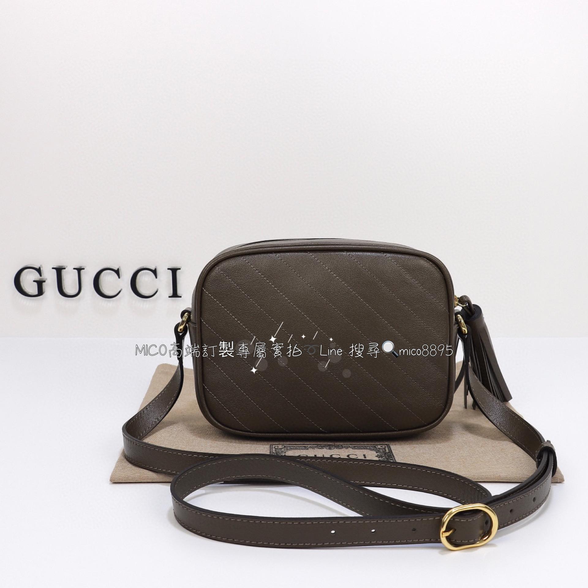 GUCCI G家 Blondie系列 墨綠色 小號相機包/流蘇相機包/斜跨包 21cm