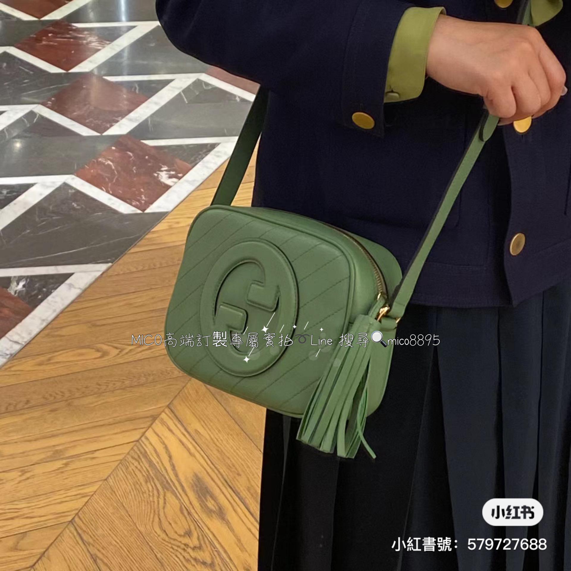 GUCCI G家 Blondie系列 牛油果綠 小號相機包/流蘇相機包/斜跨包 21cm