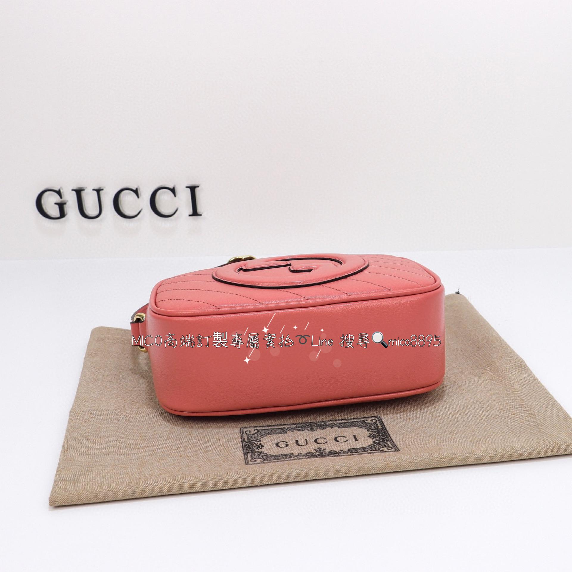 GUCCI G家 Blondie系列 龍蝦粉 小號相機包/流蘇相機包/斜跨包 21cm