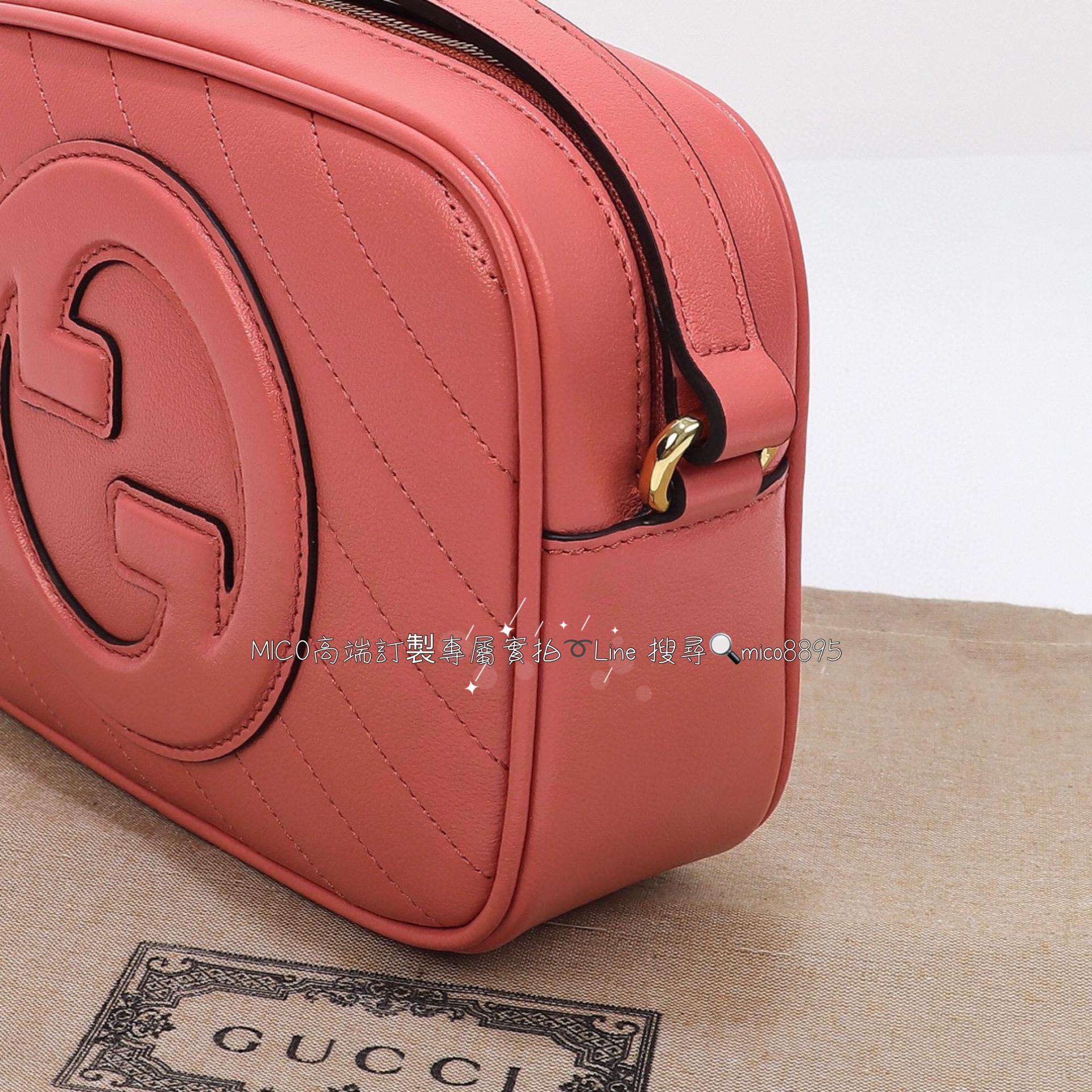 GUCCI G家 Blondie系列 龍蝦粉 小號相機包/流蘇相機包/斜跨包 21cm