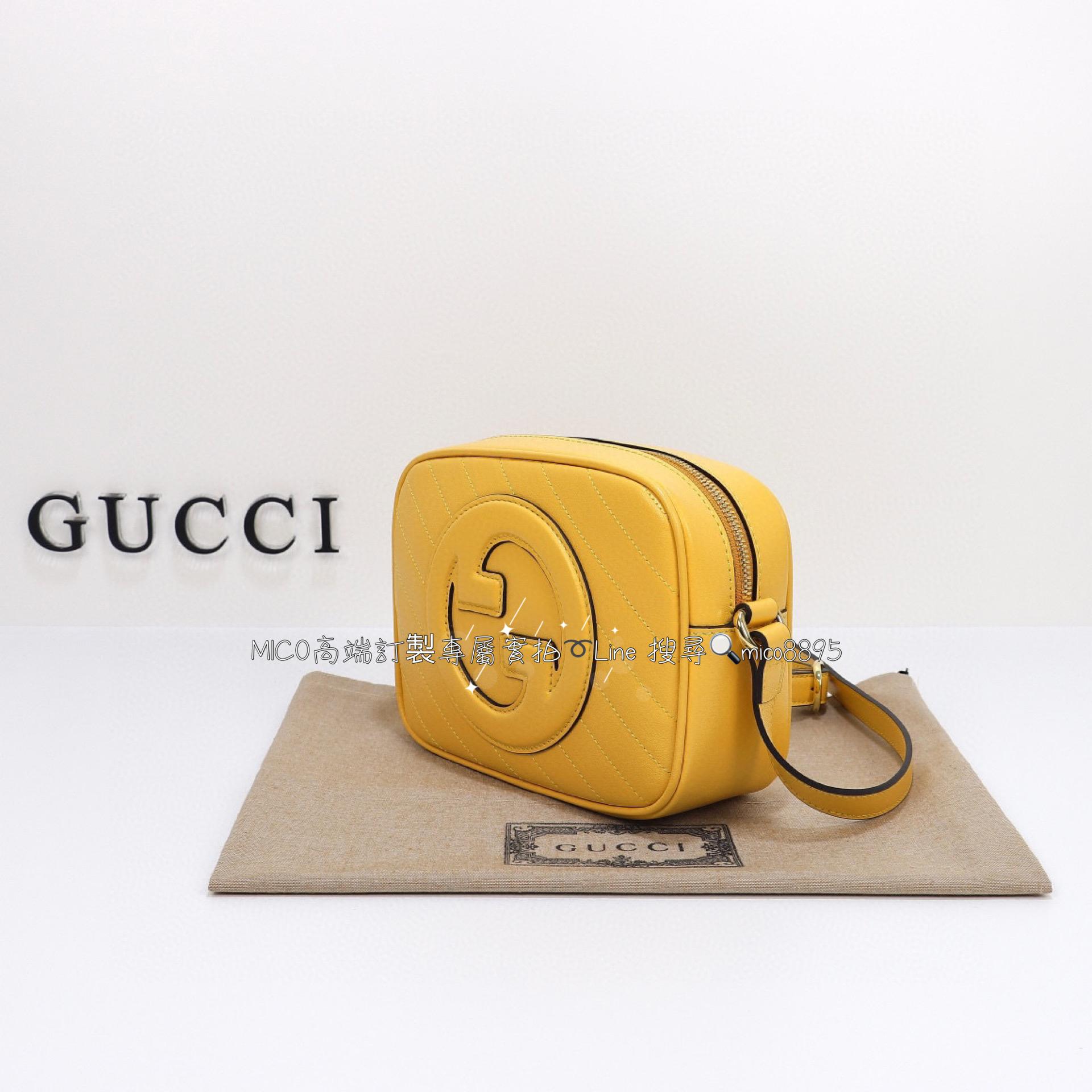 GUCCI G家 Blondie系列 向日葵黃 小號相機包/流蘇相機包/斜跨包 21cm