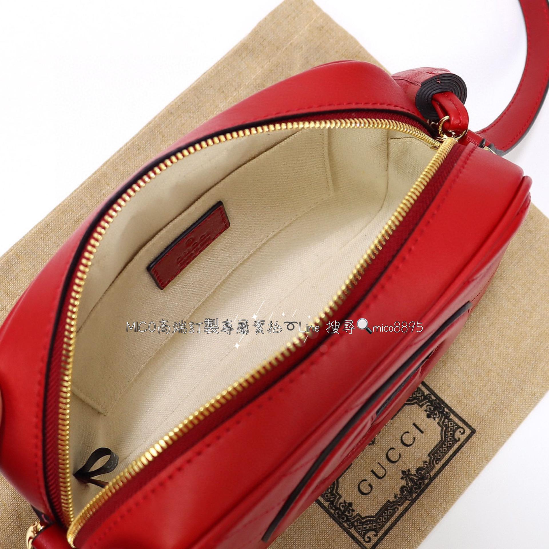 GUCCI G家 Blondie系列 國旗紅 小號相機包/流蘇相機包/斜跨包 21cm