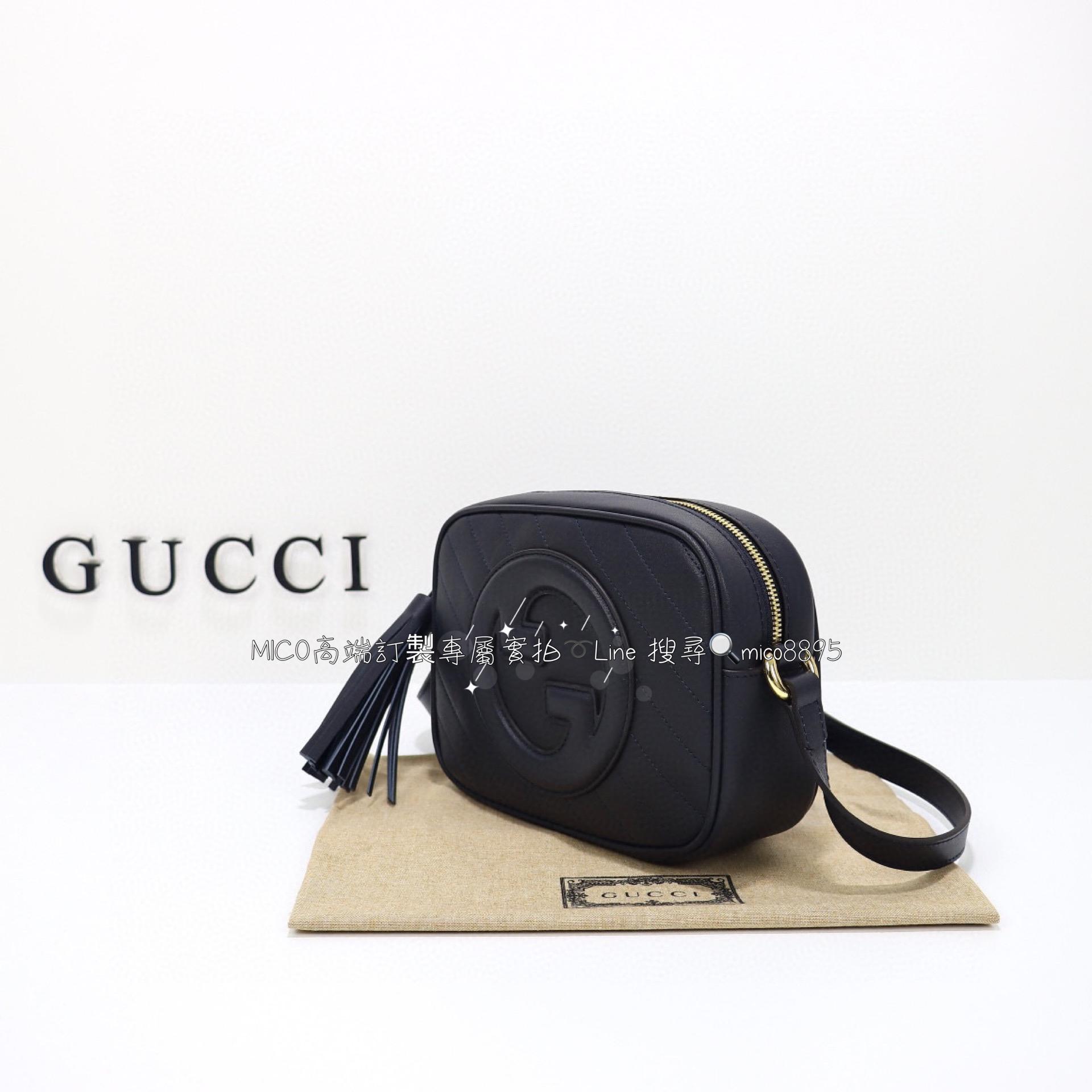 GUCCI G家 Blondie系列 藏藍色/小號相機包/流蘇相機包/斜跨包 21cm