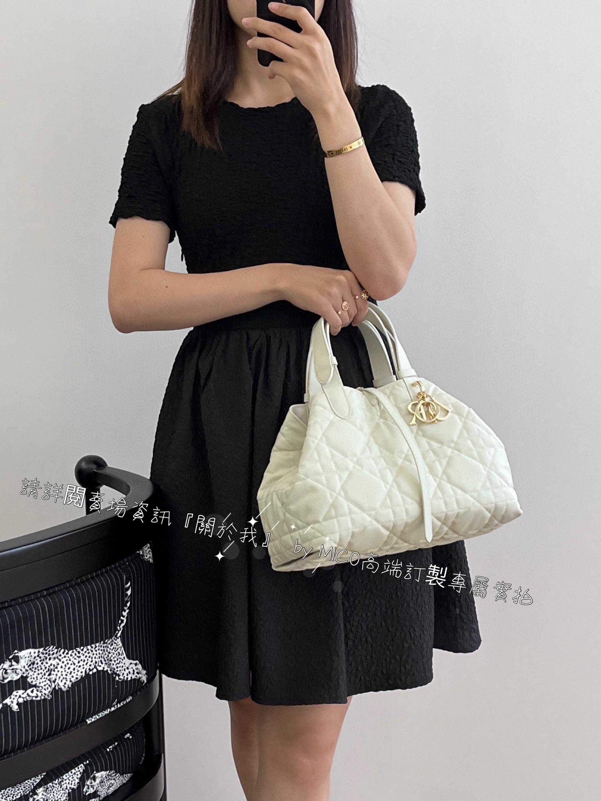 Dior 白色小牛皮 Toujours 隨性感旅行托特包 size:28.5*19*21cm