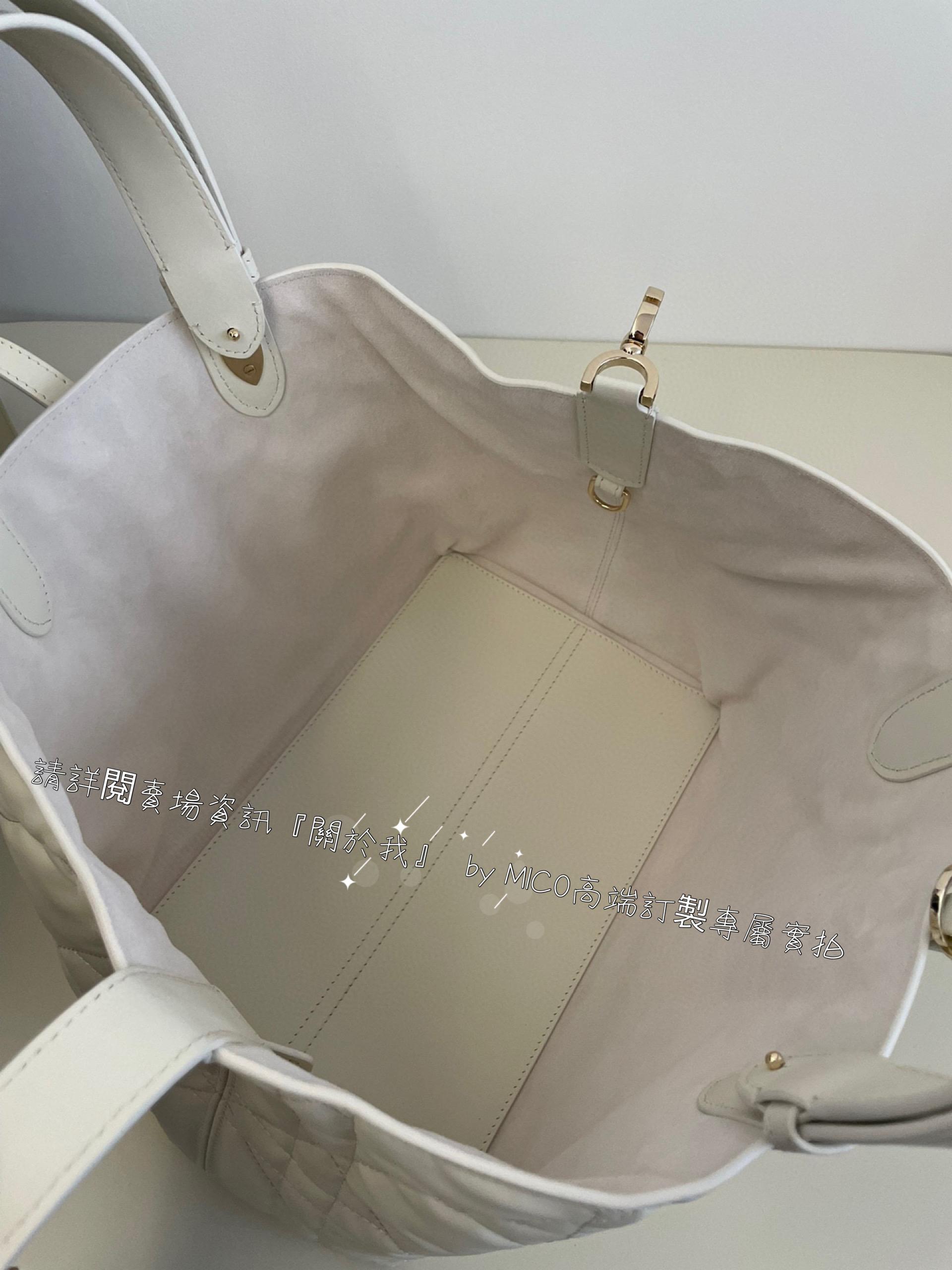 Dior 白色小牛皮 Toujours 隨性感旅行托特包 size:28.5*19*21cm