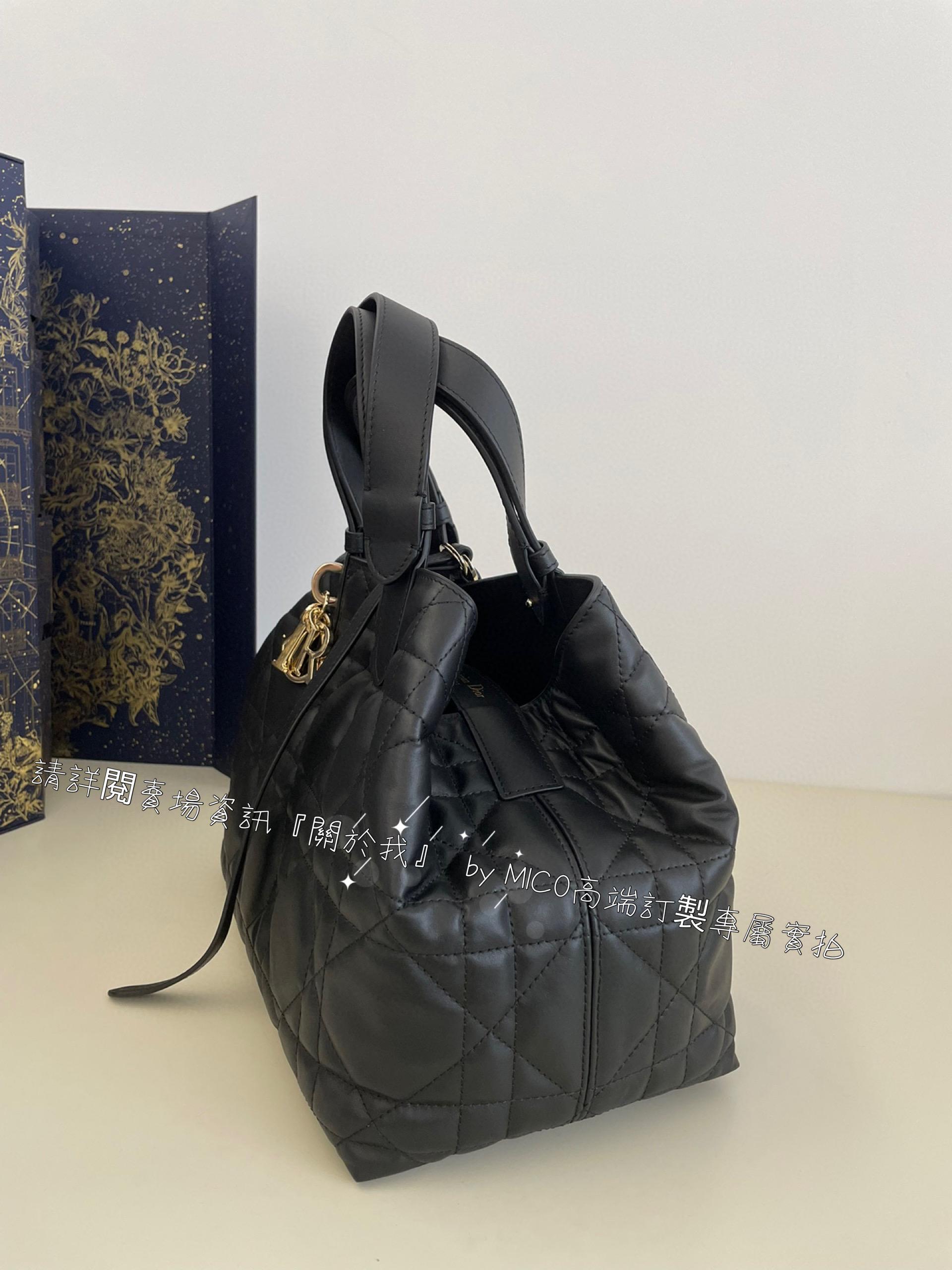 Dior 黑色小牛皮 Toujours 隨性感旅行托特包 size:28.5*19*21cm