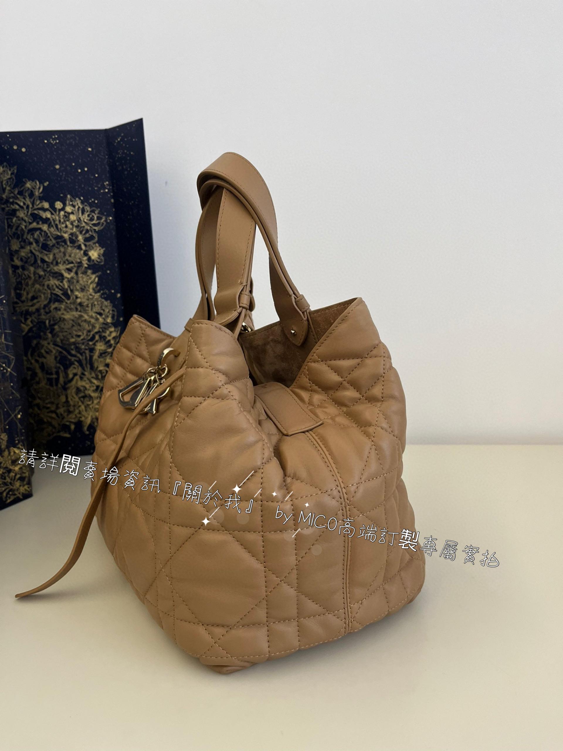 Dior 焦糖棕色小牛皮 Toujours 隨性感旅行托特包 size:28.5*19*21cm