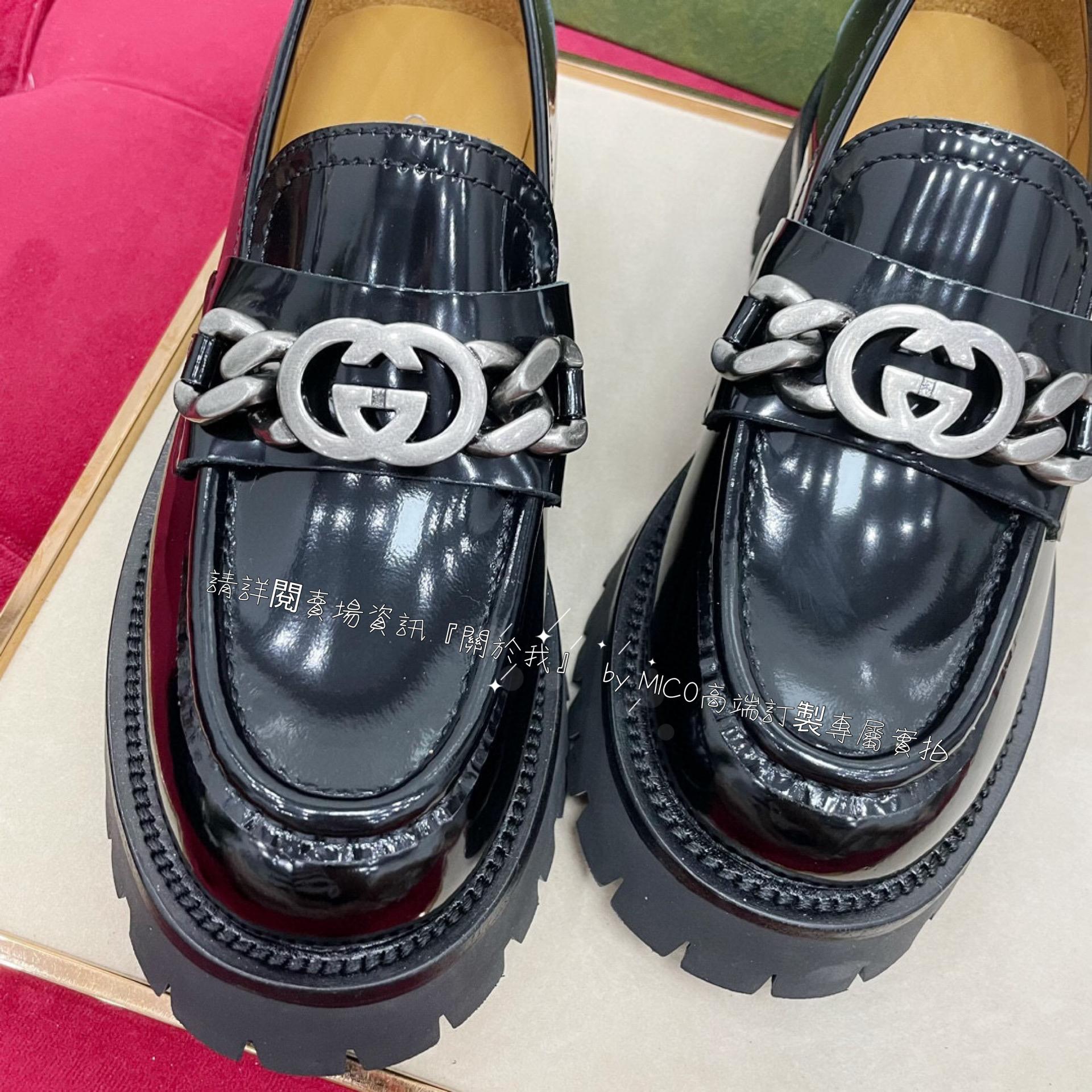 GUCCI 2023早秋秀款 馬銜扣樂福鞋 復古元素 厚底鞋 35-39（可訂40）