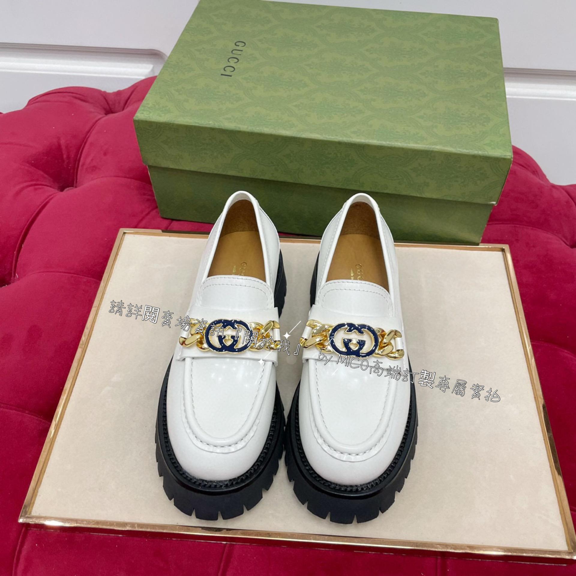 GUCCI 2023早秋秀款 馬銜扣樂福鞋 復古元素 厚底鞋 35-39（可訂40）