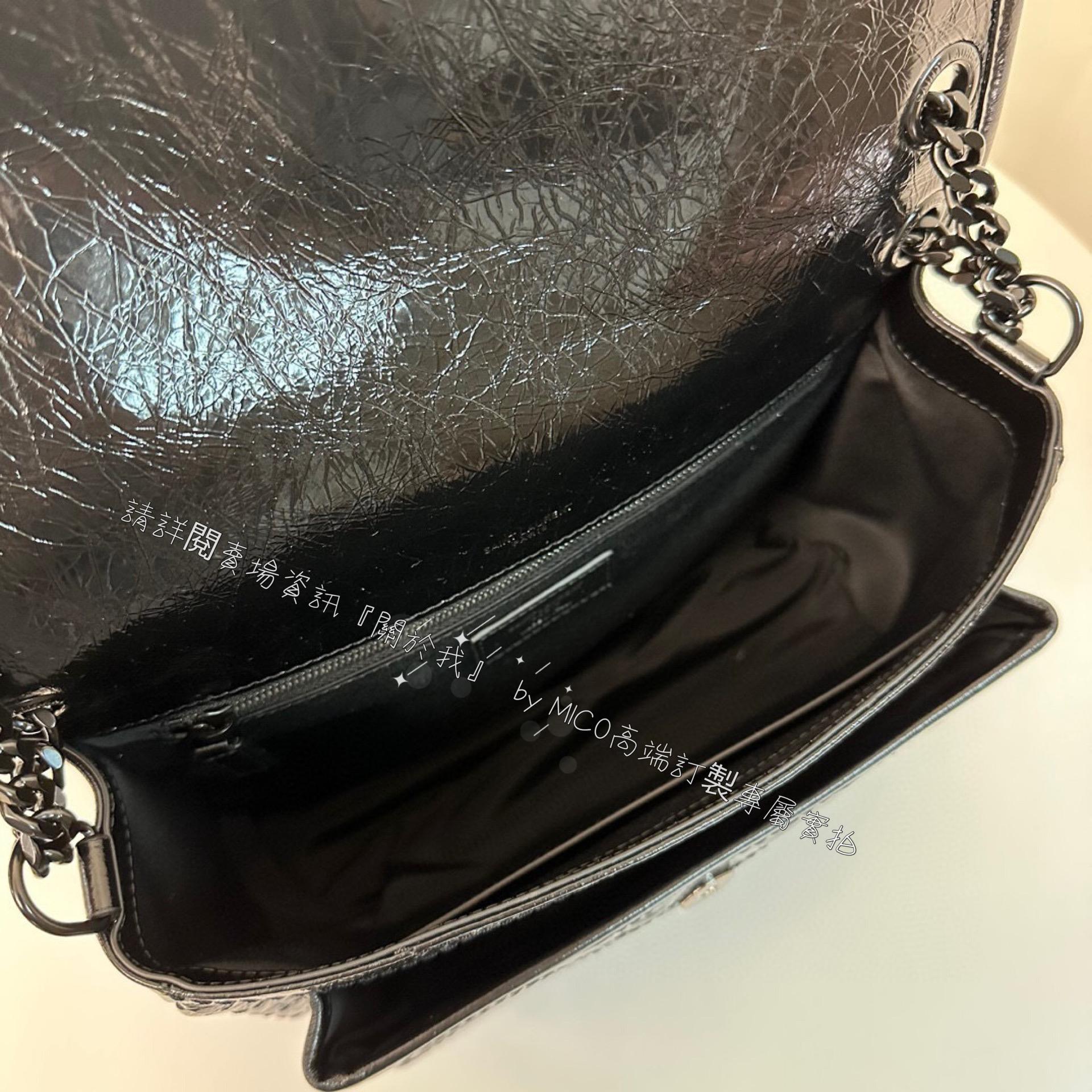 YSL 聖羅蘭 經典Niki包 通勤包 黑色/黑鏈/中號 28cm