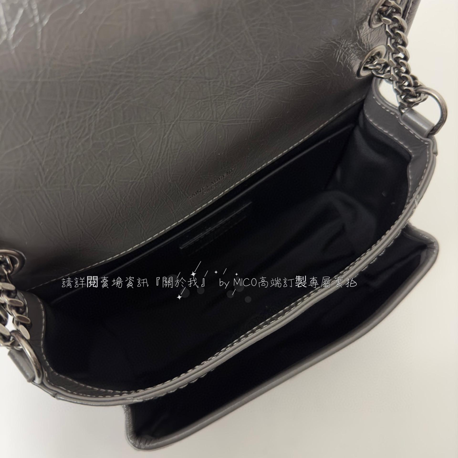 YSL 經典Niki包 通勤包 深灰色/小號/22cm