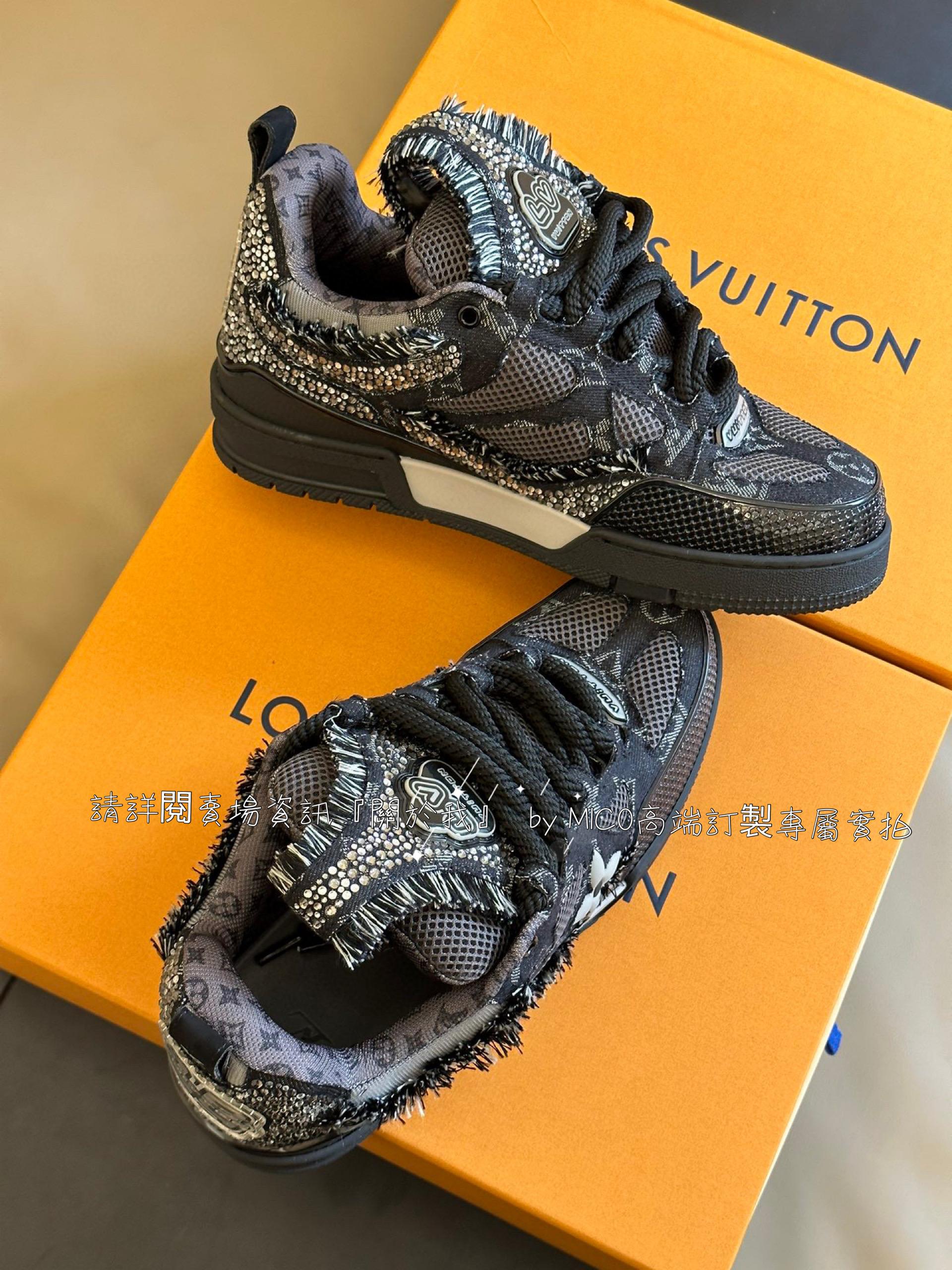 LV 新款 skate sneakers 水鑽鑲嵌款 黑色 35-41