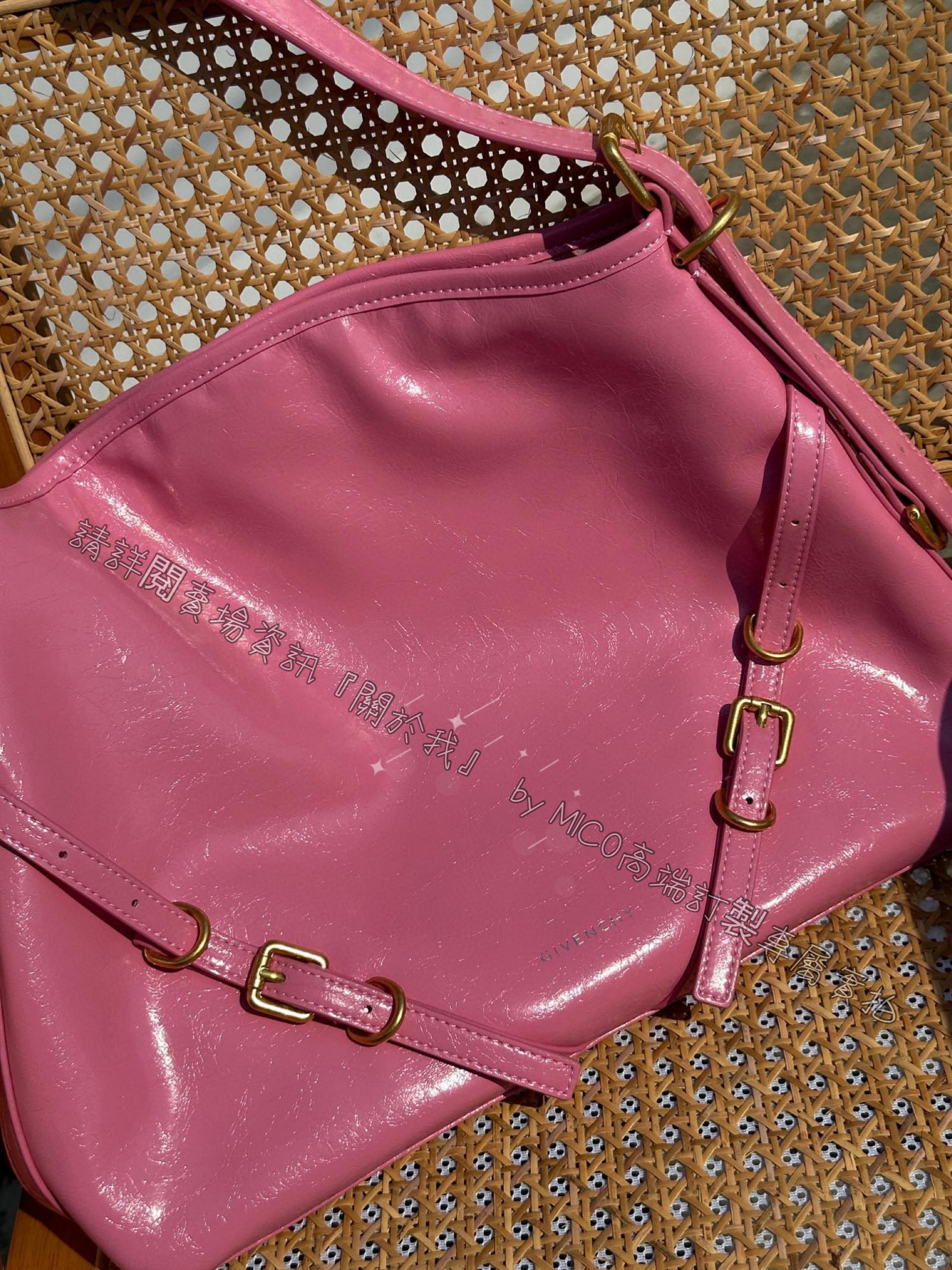 Givenchy 紀梵希 Voyou Bag 中號手袋 粉色 鞣制革亮皮/牛皮 尺寸40*27*6.5cm