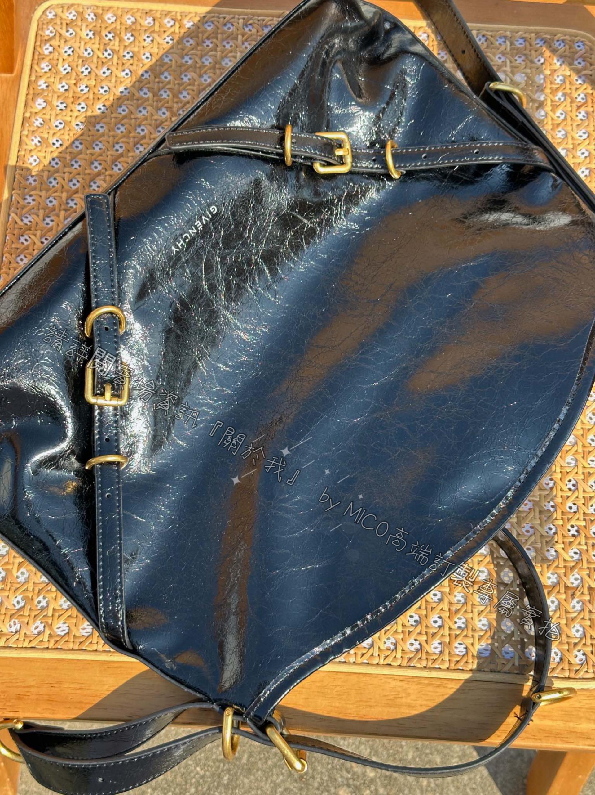 Givenchy 紀梵希 Voyou Bag 中號手袋 黑色 鞣制革亮皮/牛皮 尺寸40*27*6.5cm