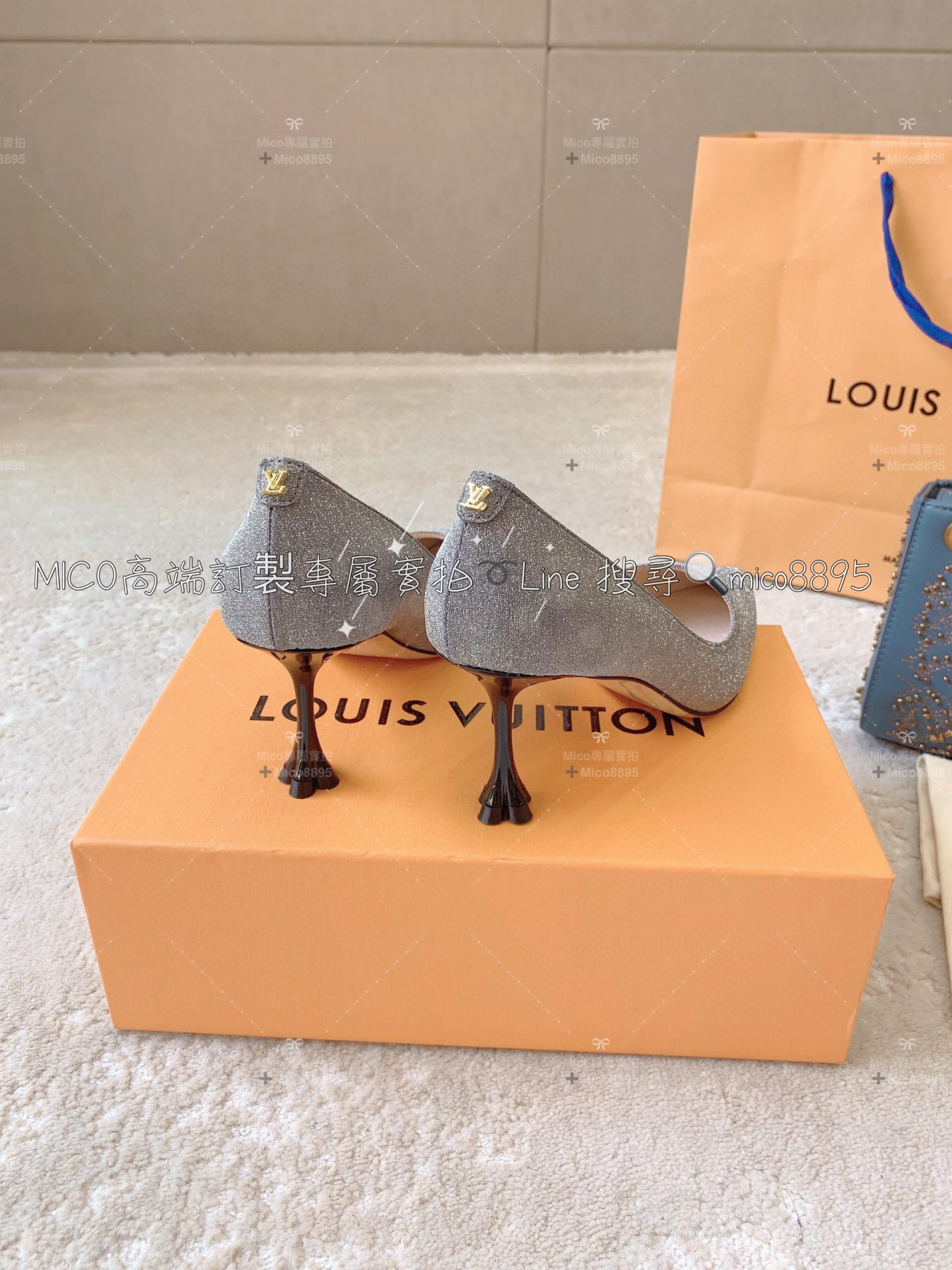 Louis Vuitton 23ss LV 黑色 Blossom優雅系列高跟鞋/跟鞋 跟高7.5cm 34-40