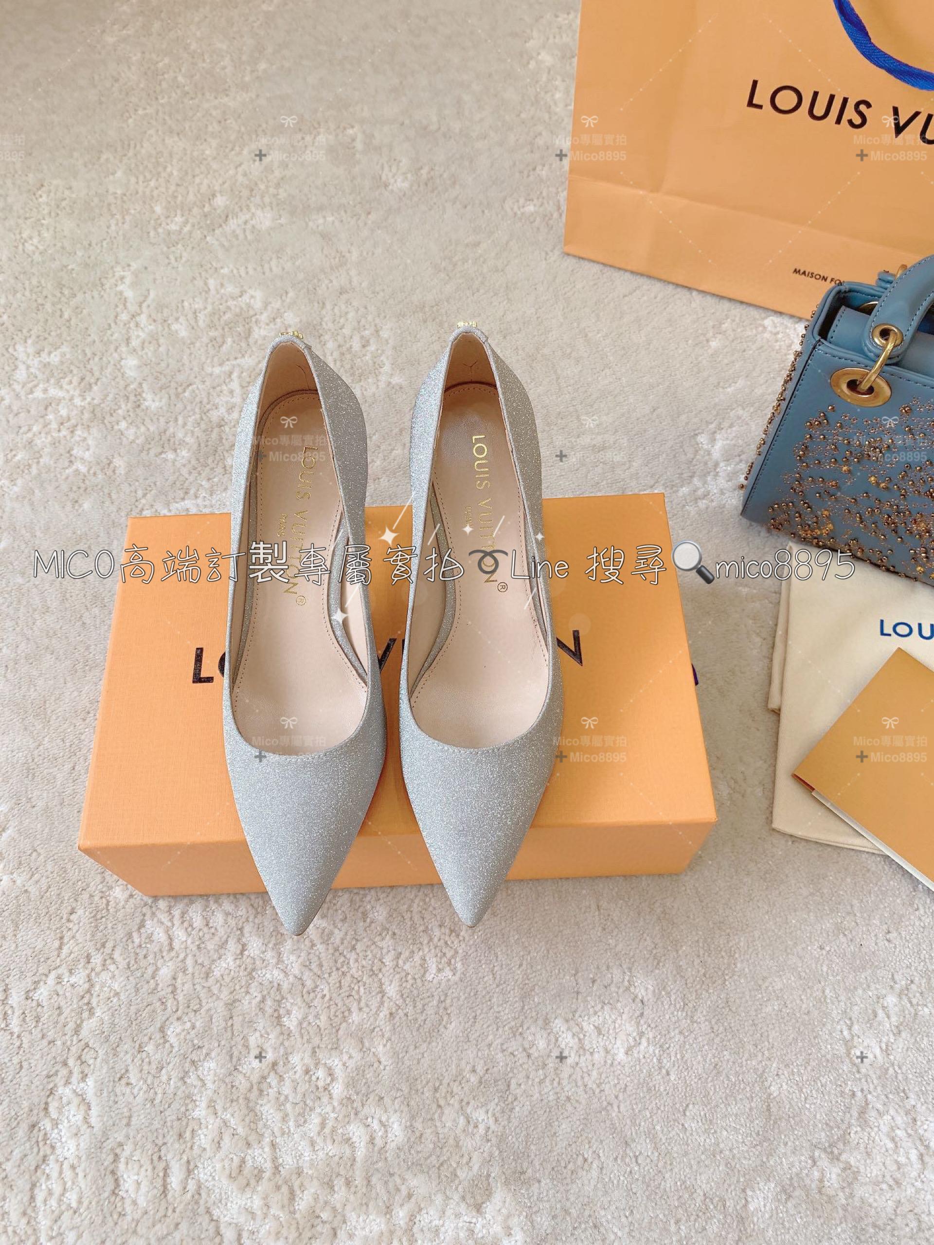 Louis Vuitton 23ss LV 銀色 Blossom優雅系列高跟鞋/跟鞋 跟高7.5cm 34-40